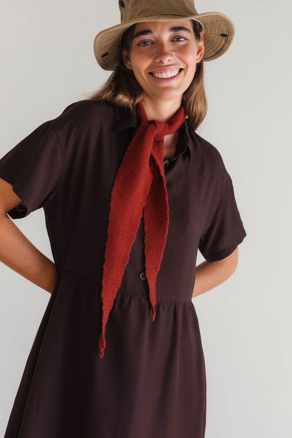 Eco-friendly burgundy summer dress