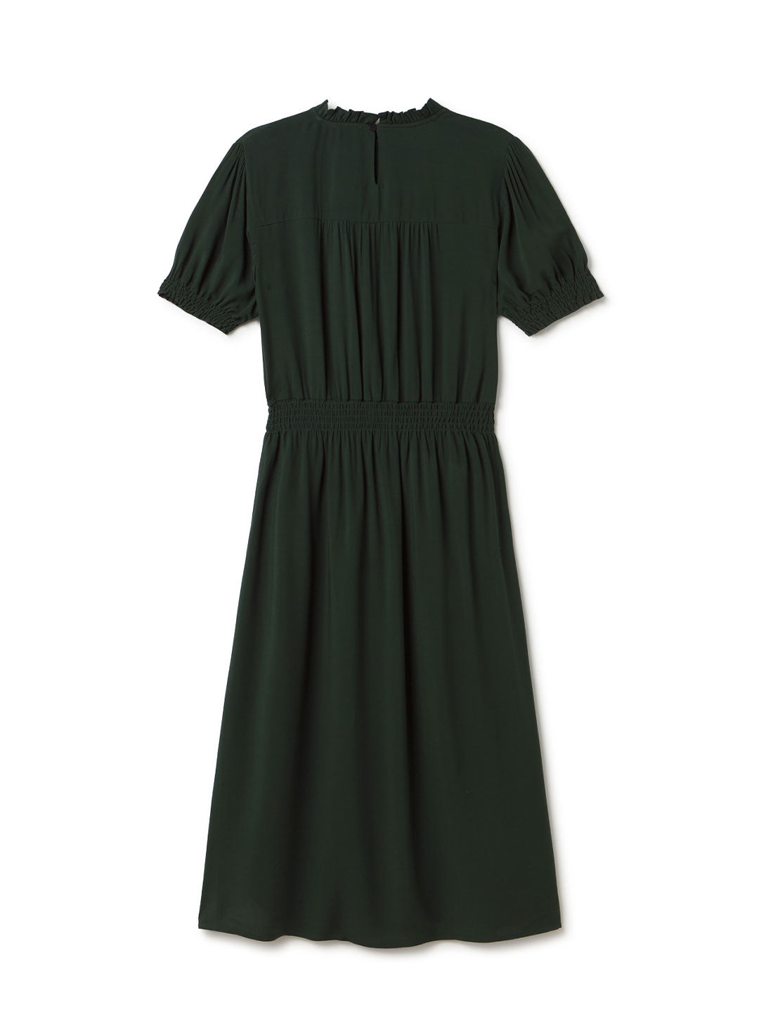 Sustainable forest-green gathered dress