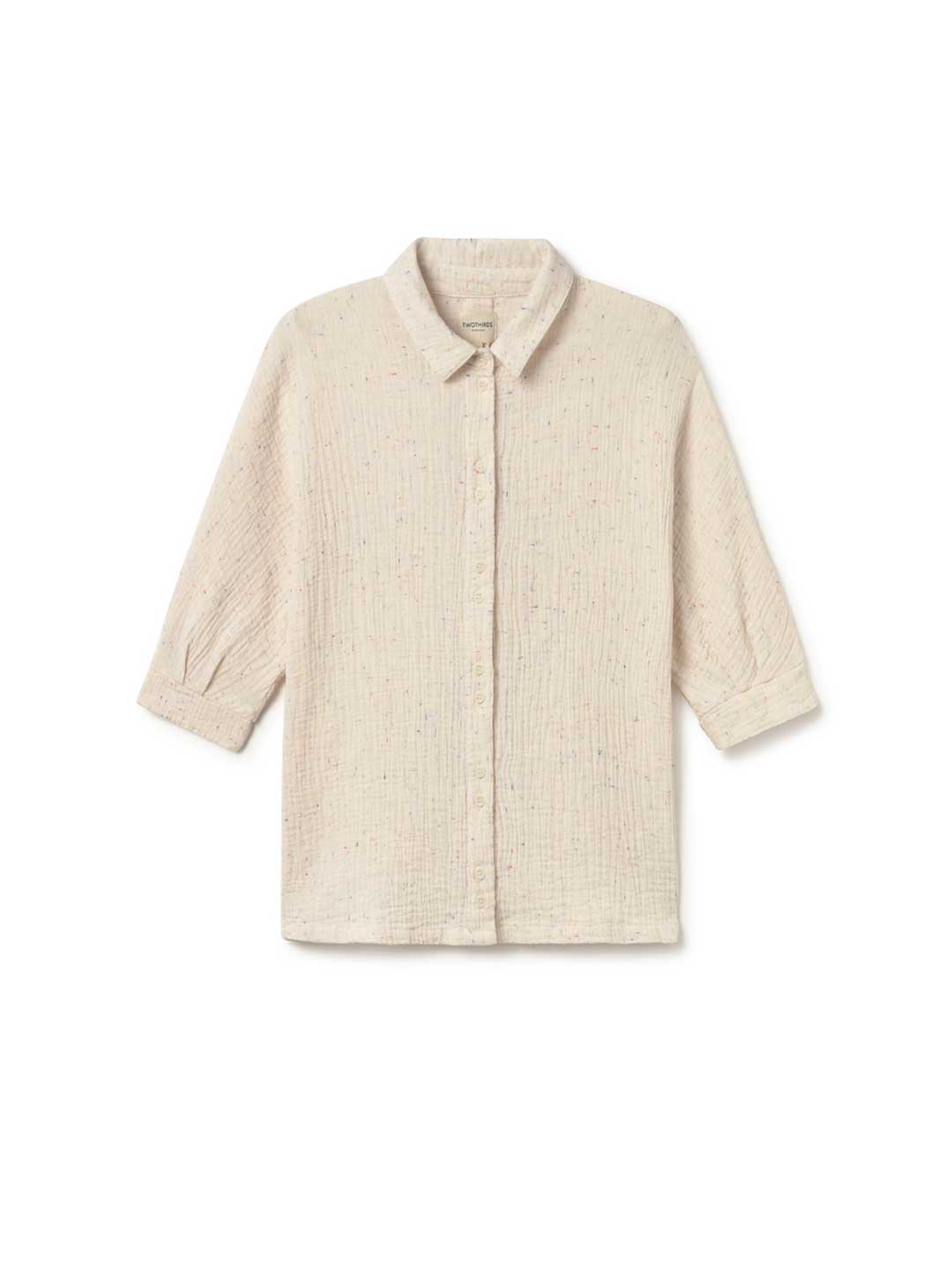 Cream women’s textured shirt