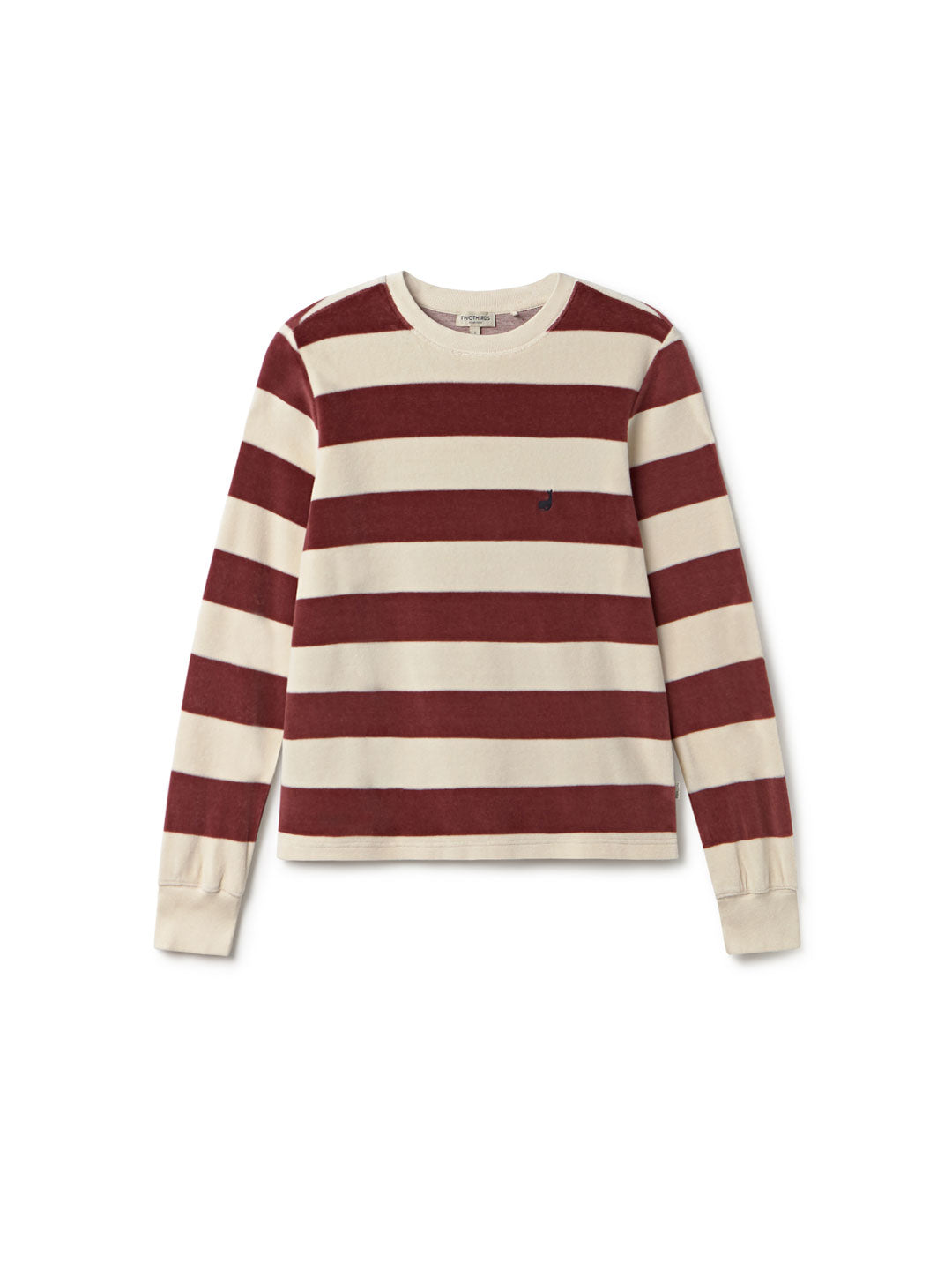 Sustainable red and white striped sweater