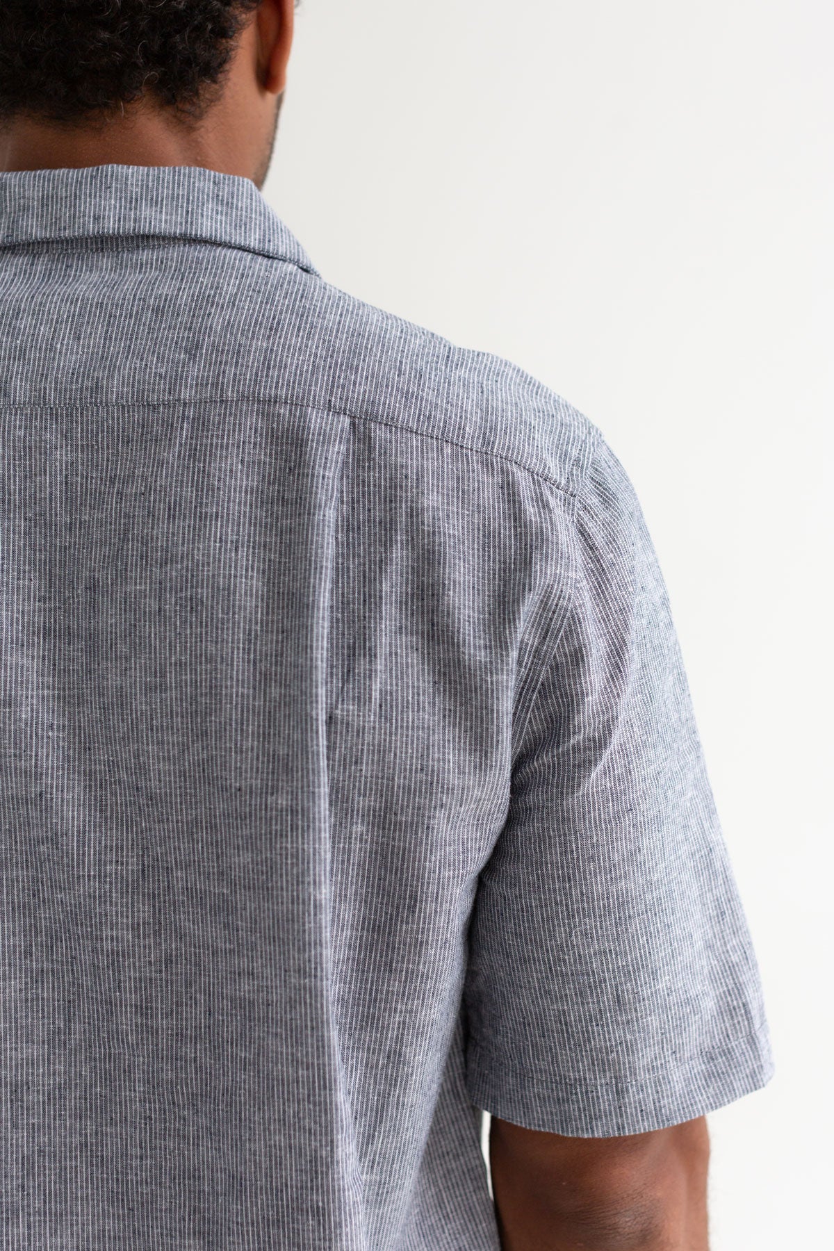 Navy stripes shirt men