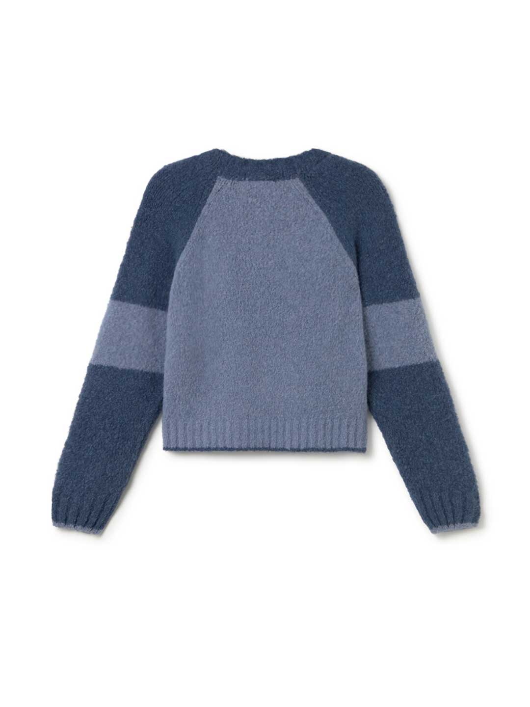 Sustainably crafted blue wool sweater
