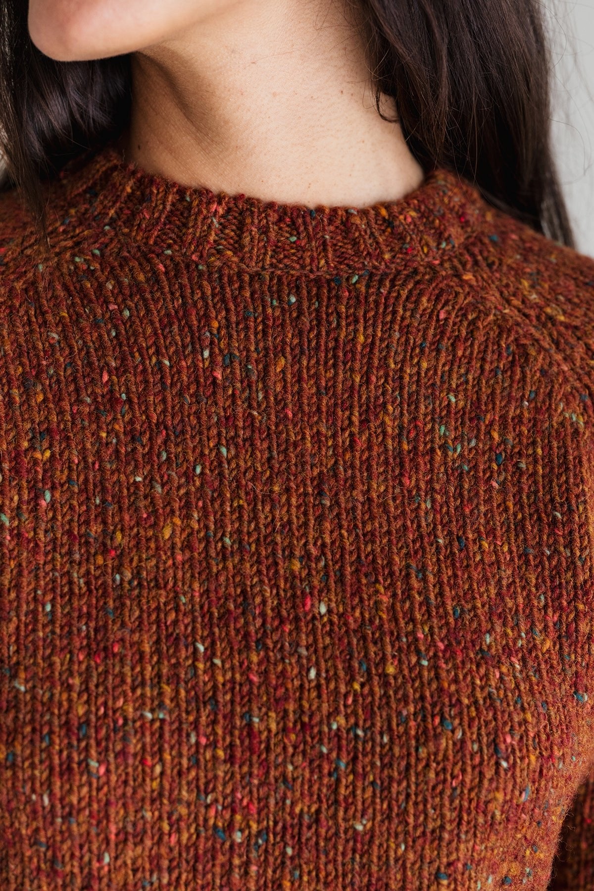 Textured copper wool pullover