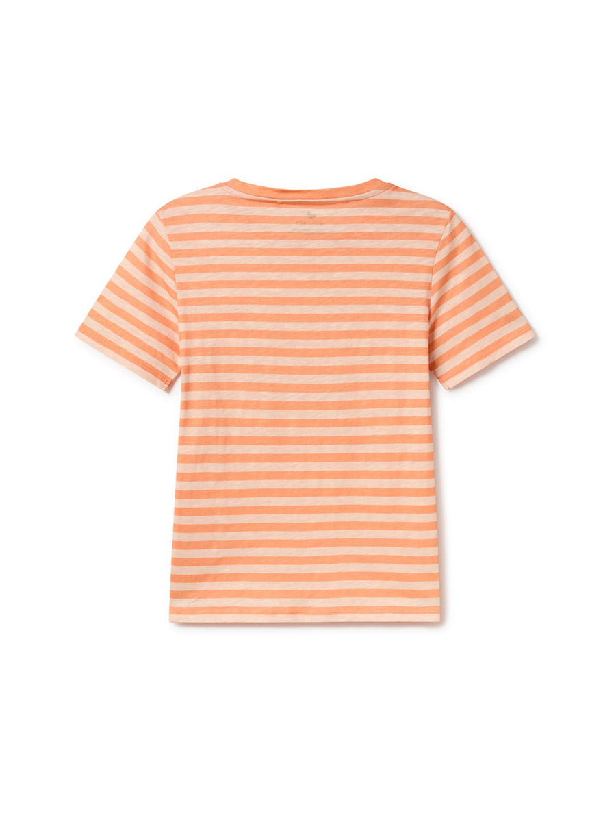 Byblos Purple T-shirt with Yellow, Orange \u0026 White Stripes 