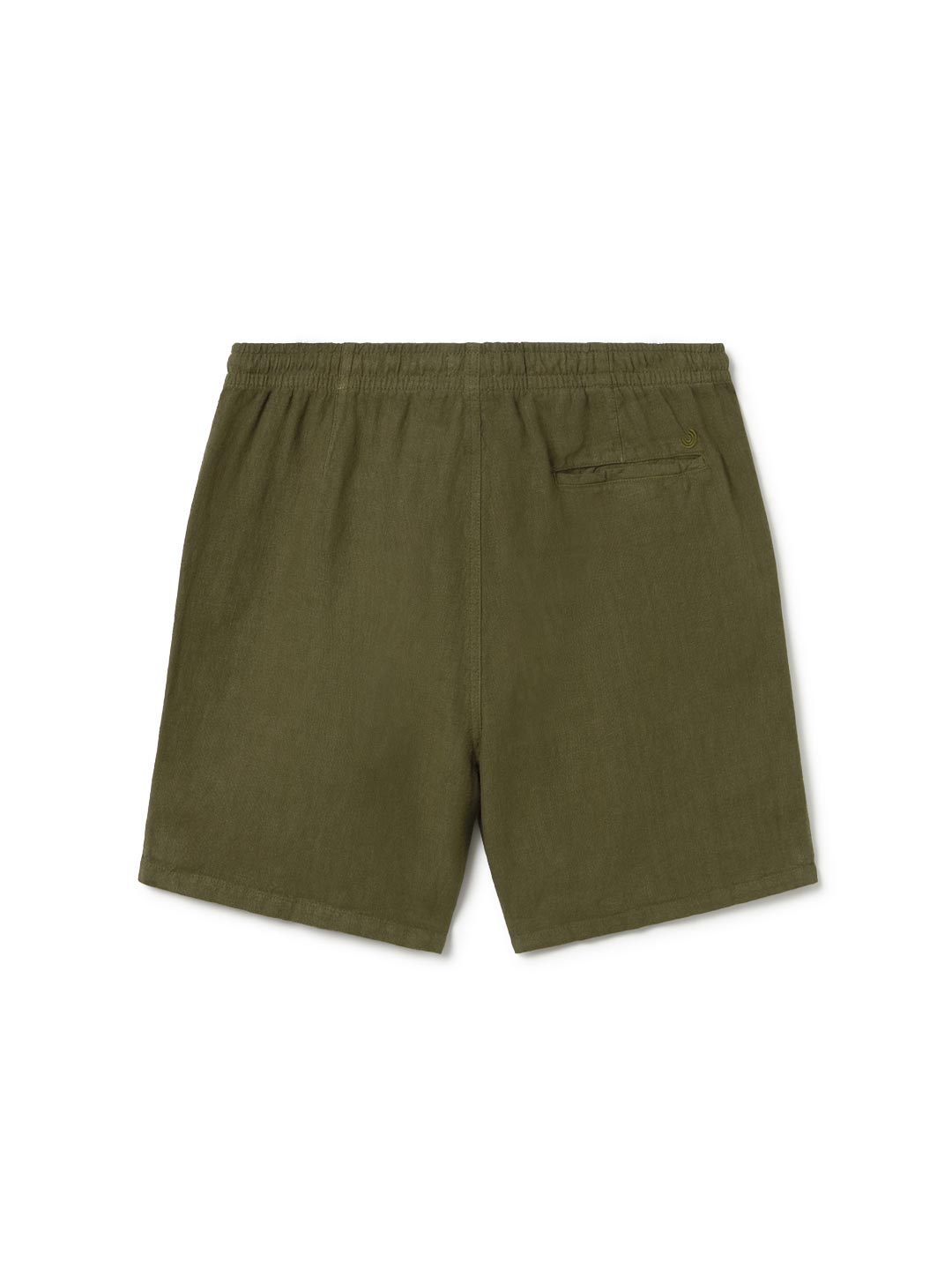 Codium green heavy linen shorts men back