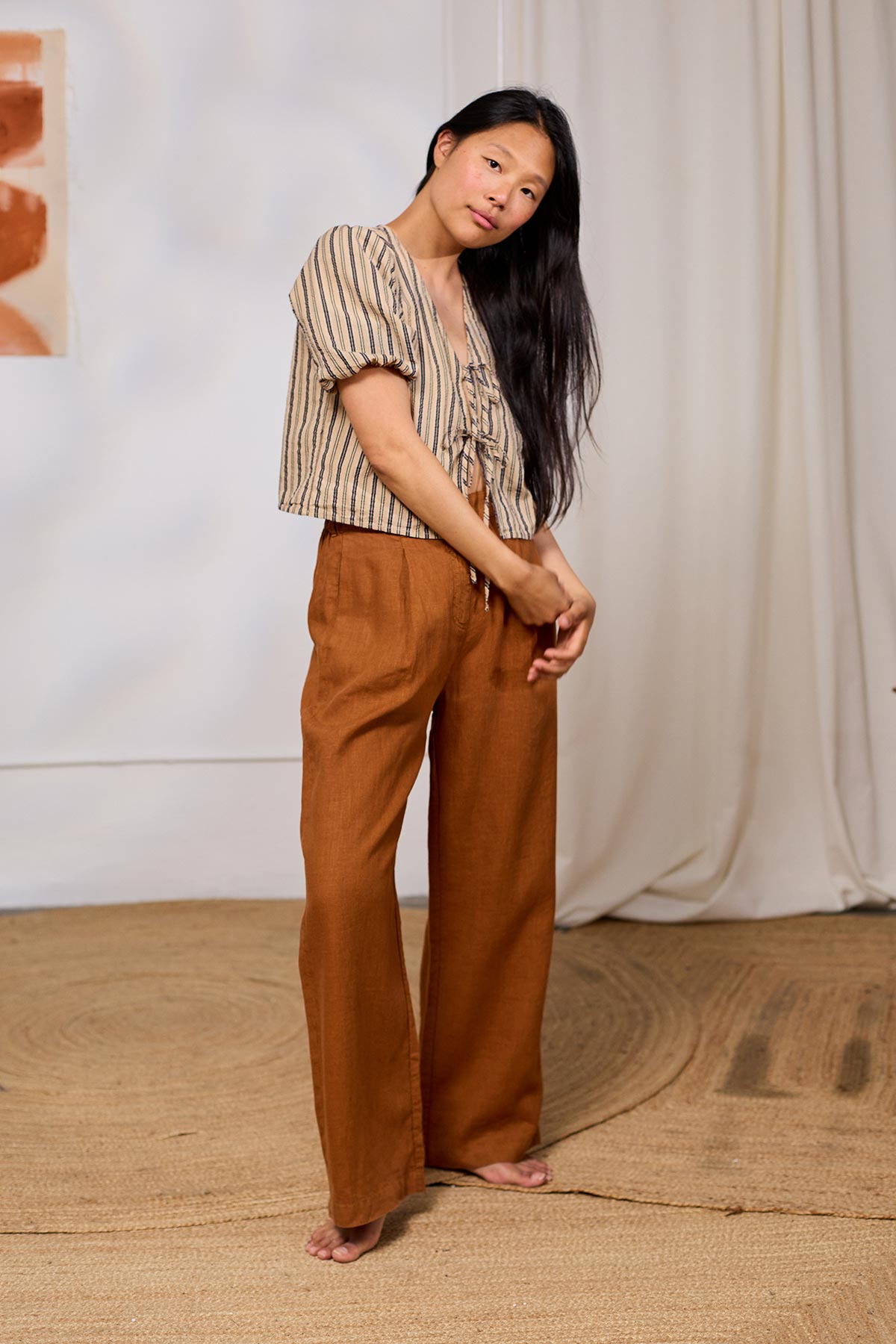 meta-hover, vegan summer crop blouse