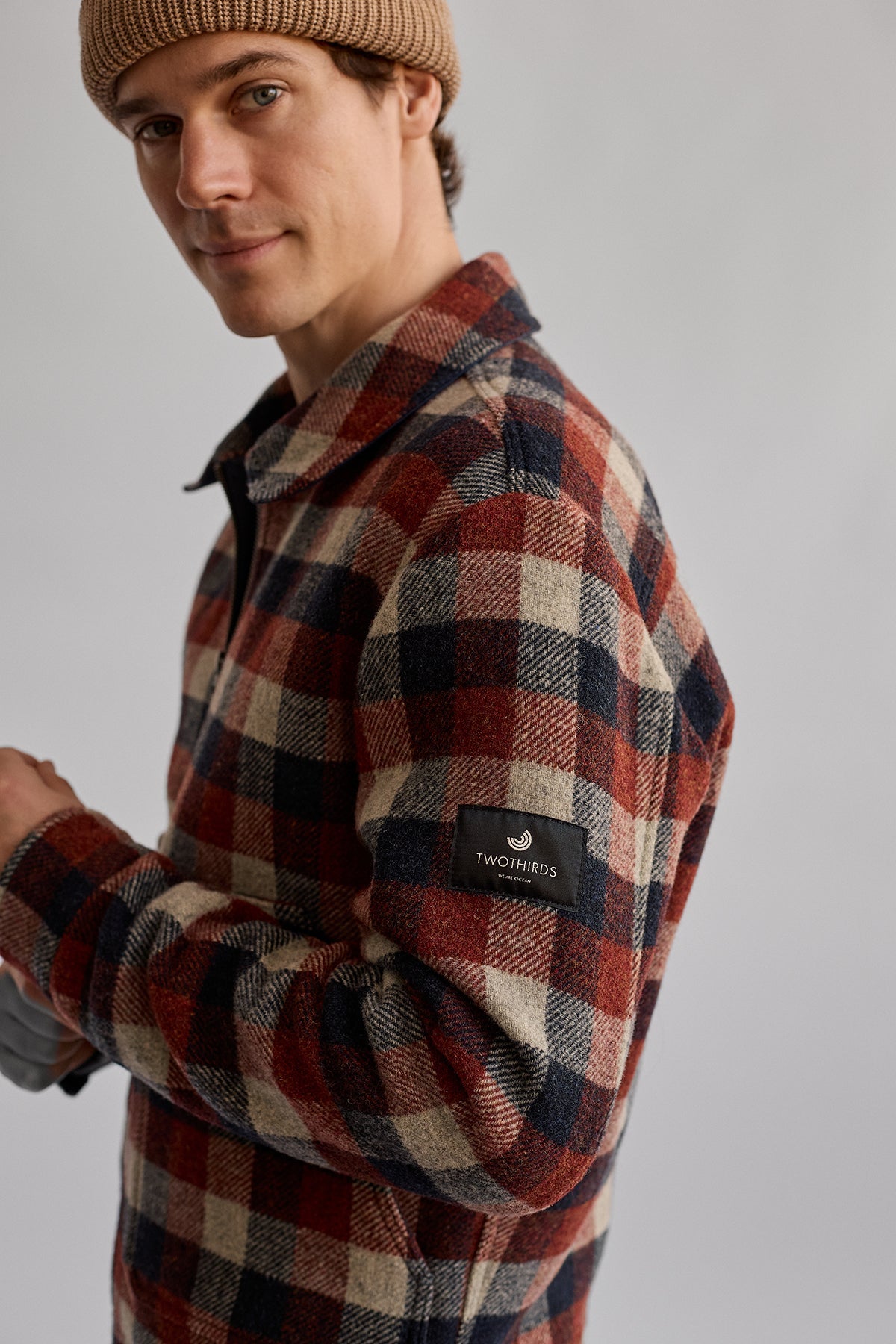 mulesing-free wool chequered jacket for men