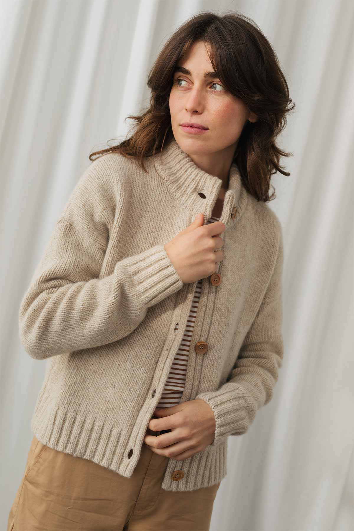 meta-preview, merino wool cardigan for women