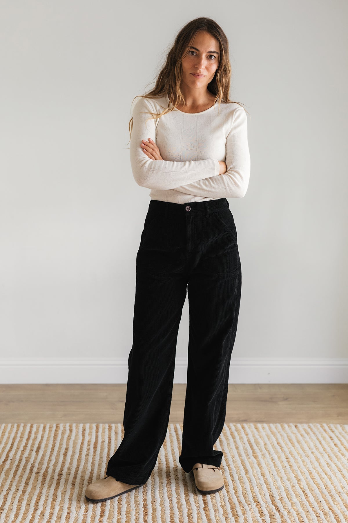 Vegan black corduroy jeans