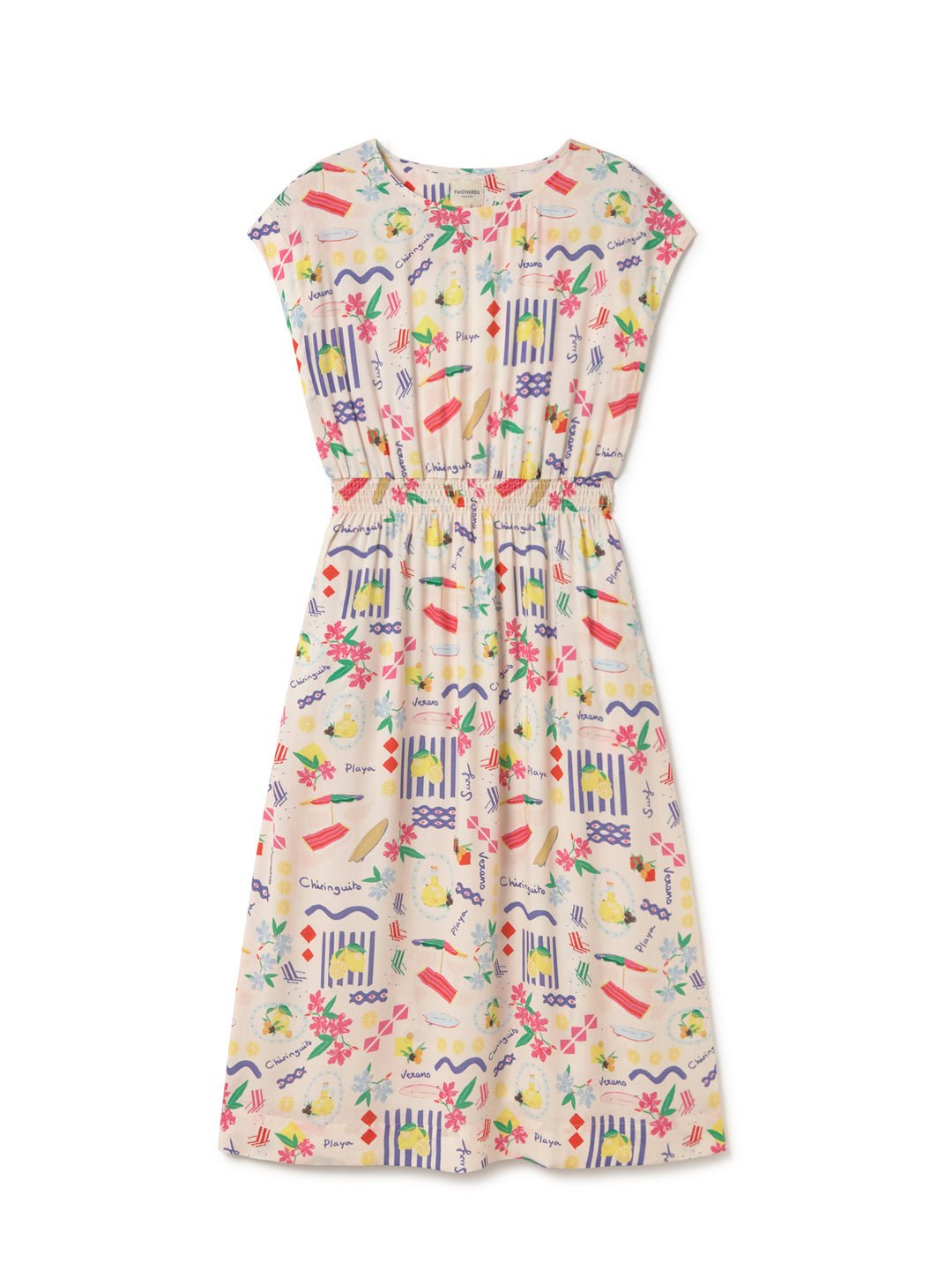 Patterned viscose dress women front