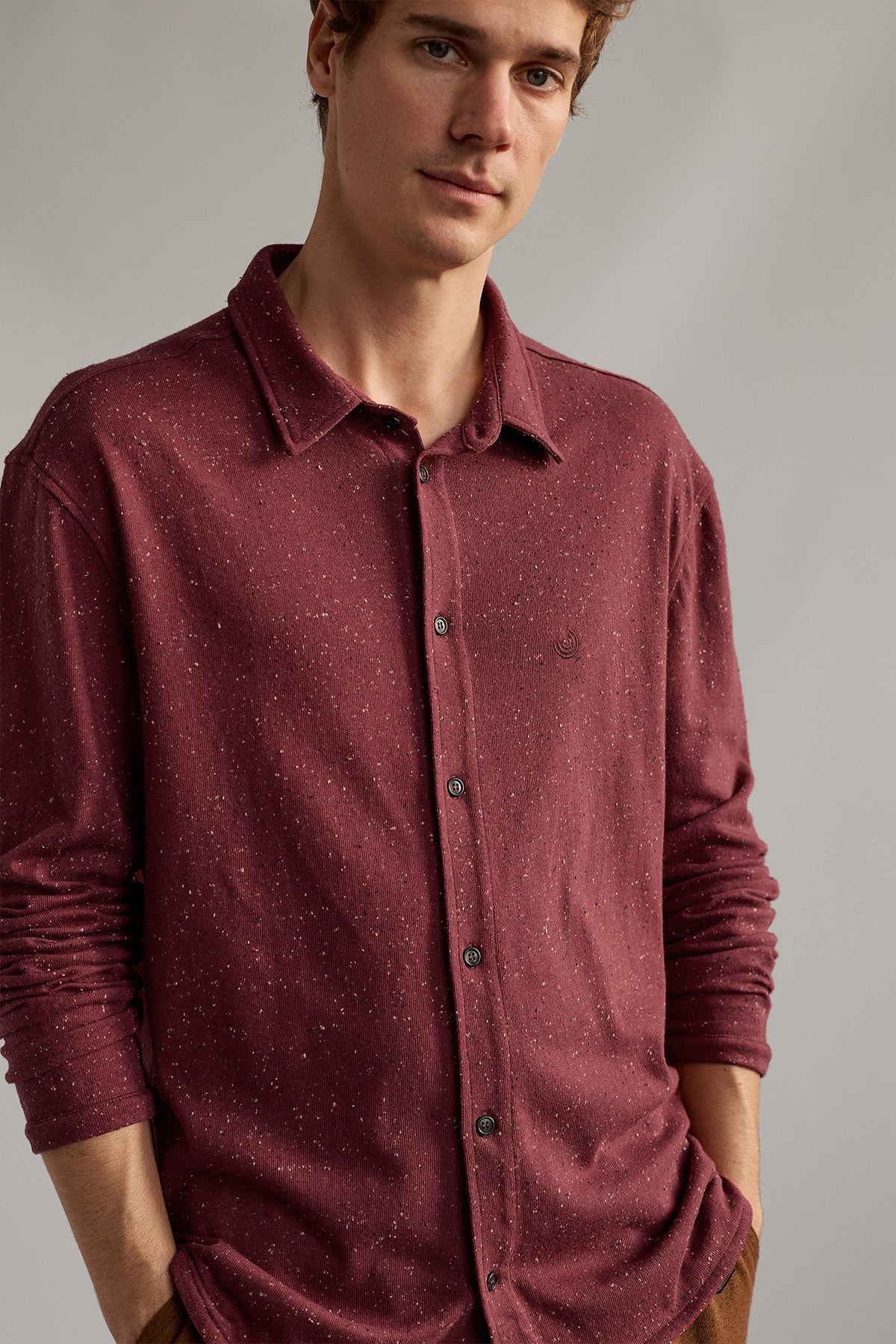 red jersey cotton shirt