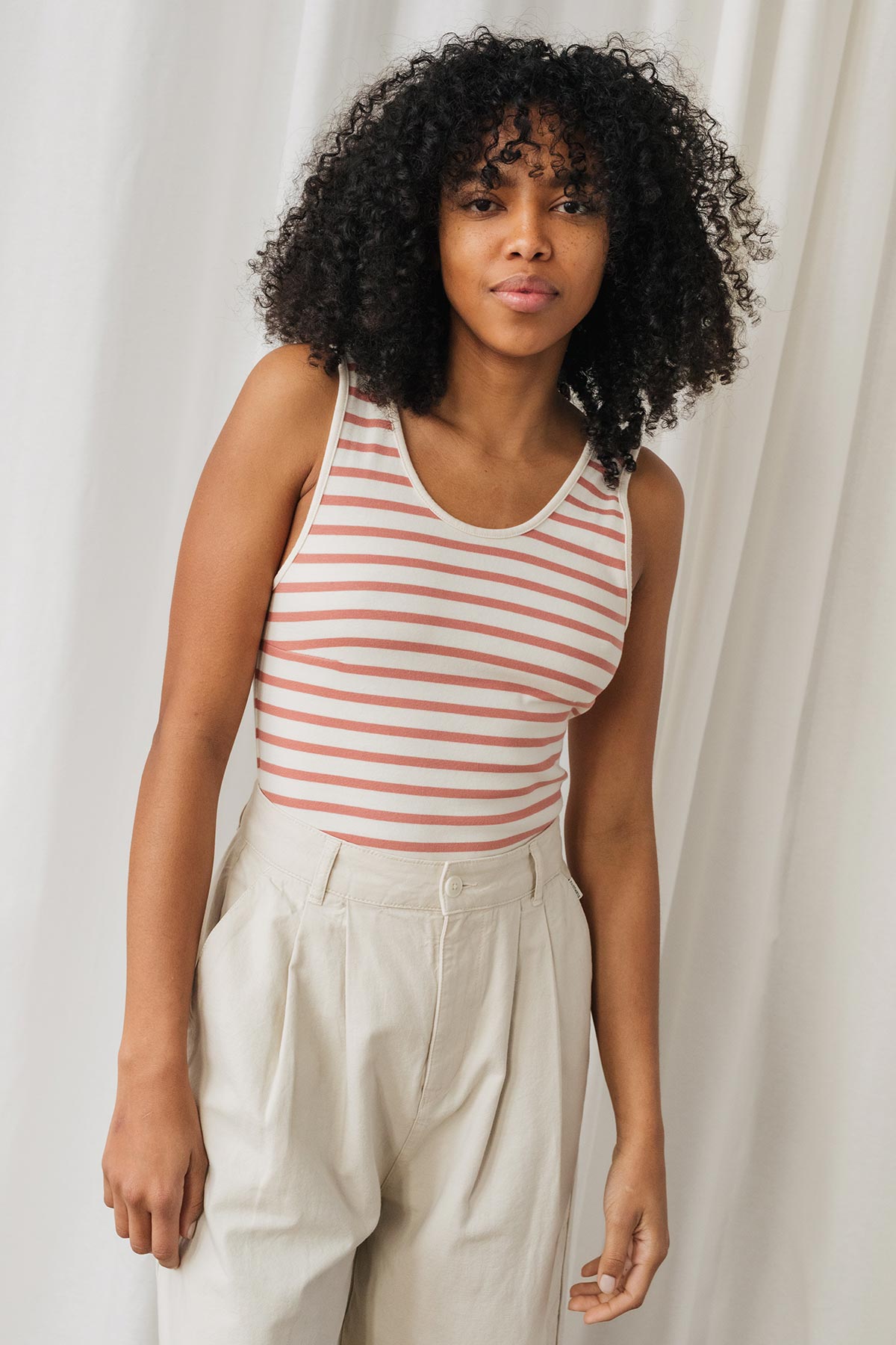 meta-hover, rose striped organic cotton bodysuit