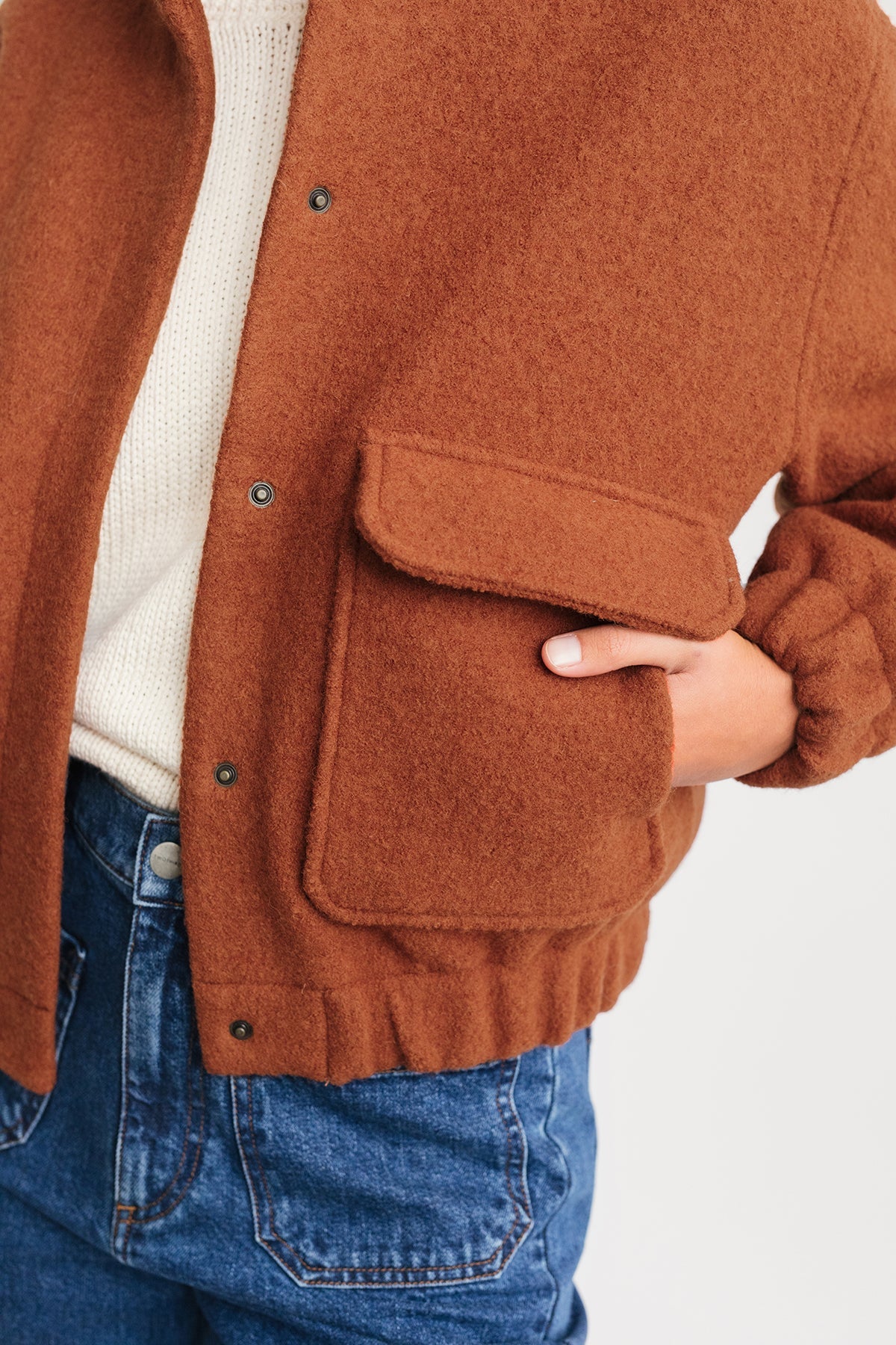 cosy autumn orange wool jacket