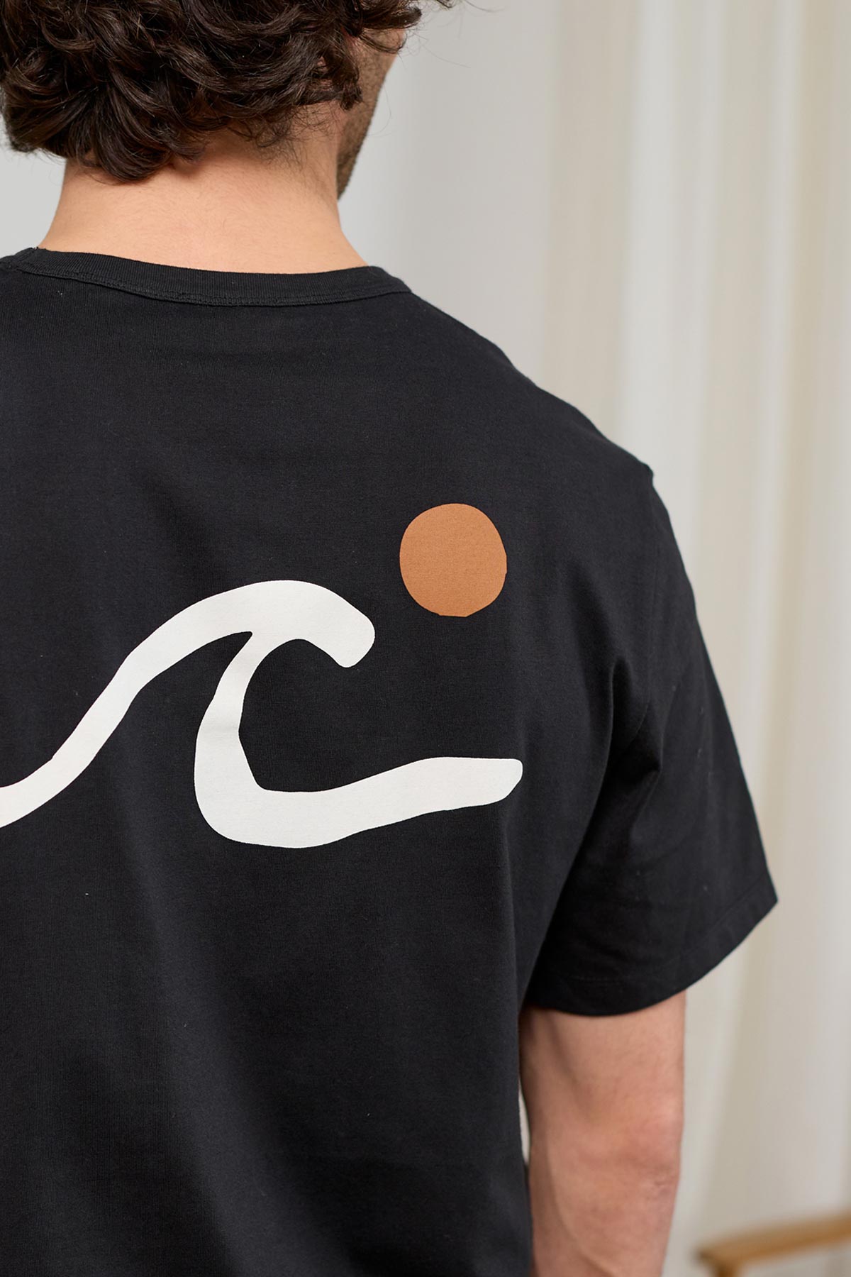 black slow fashion graphic shirt