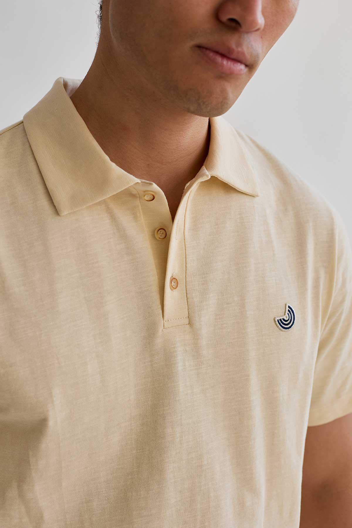 vegan regular fit ecru polo