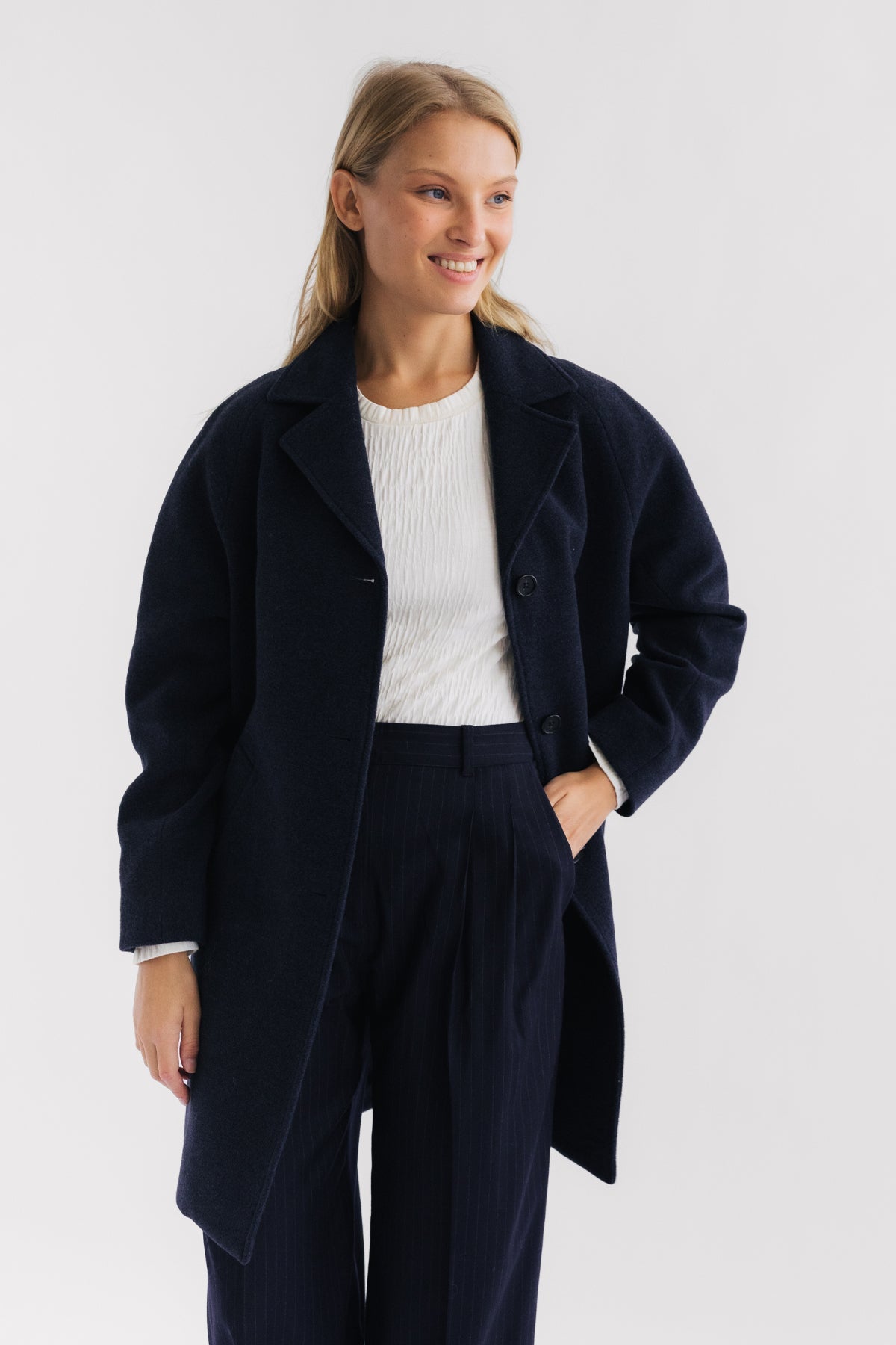 warm below-waist women’s overcoat
