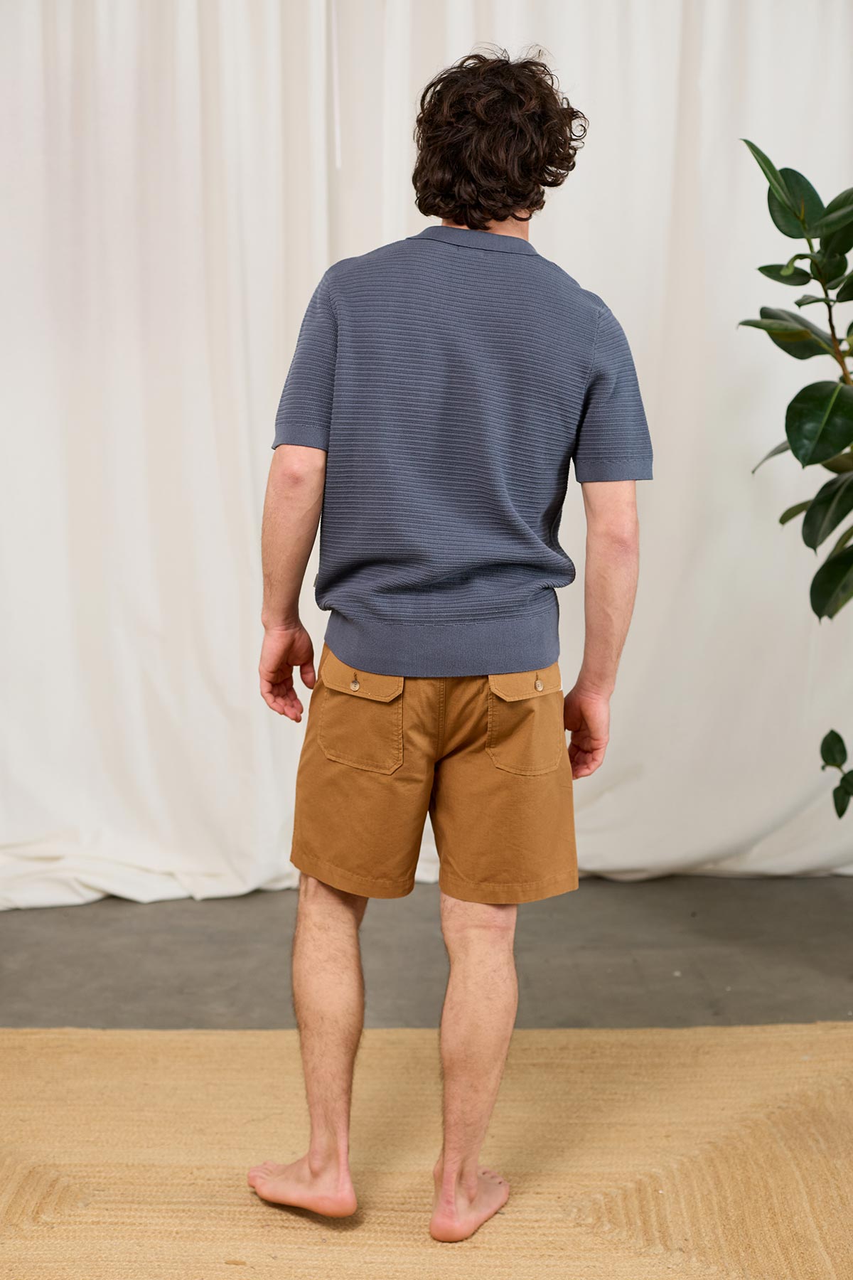 sustainable gunmetal polo shirt