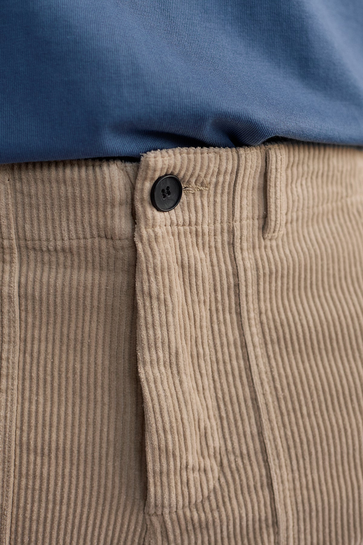 sustainable corduroy pants with YKK zipper