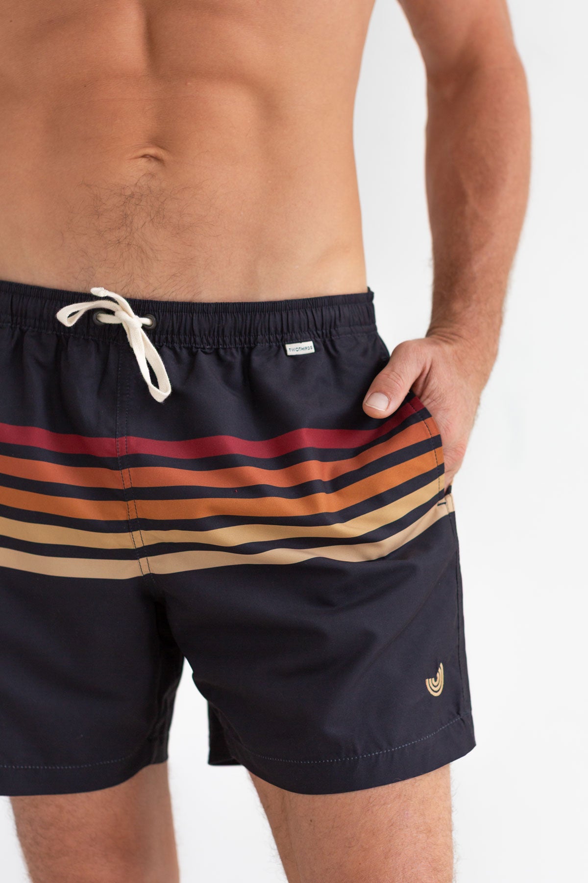 Board shorts stripes dark navy men detail