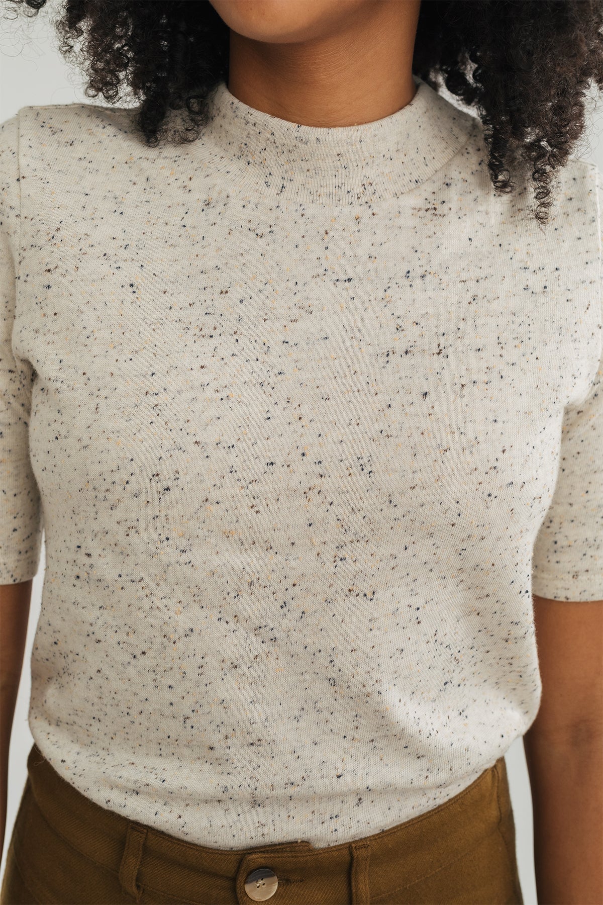 playful neps on sustainable ribbed top