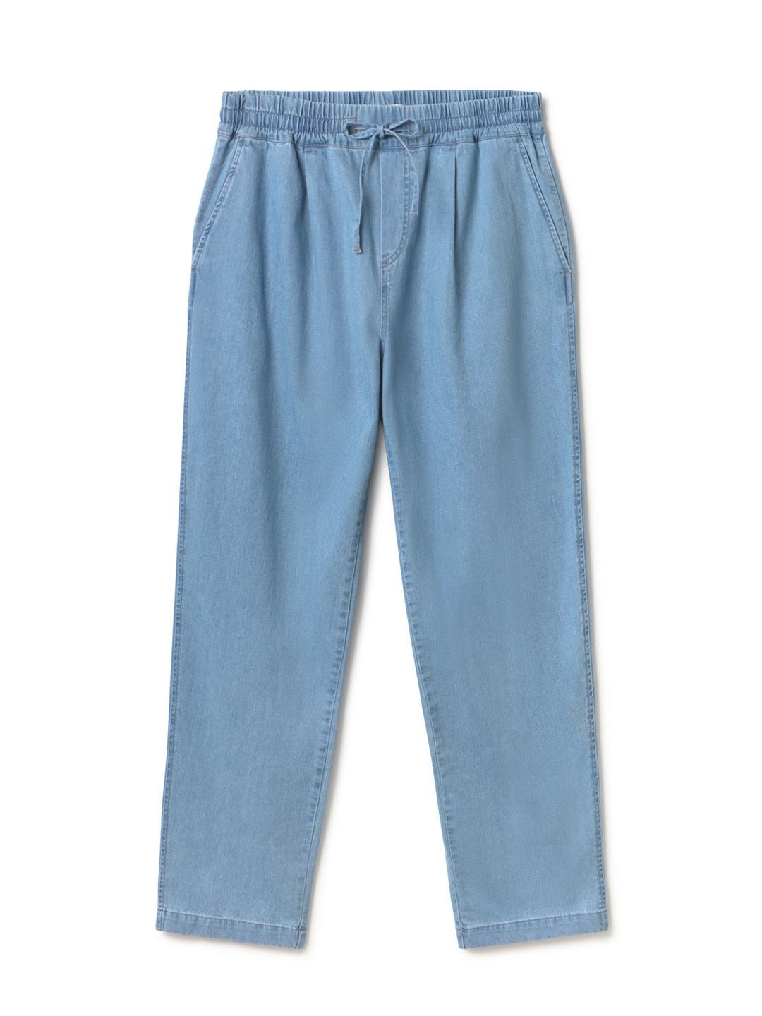 Light blue denim trousers men front