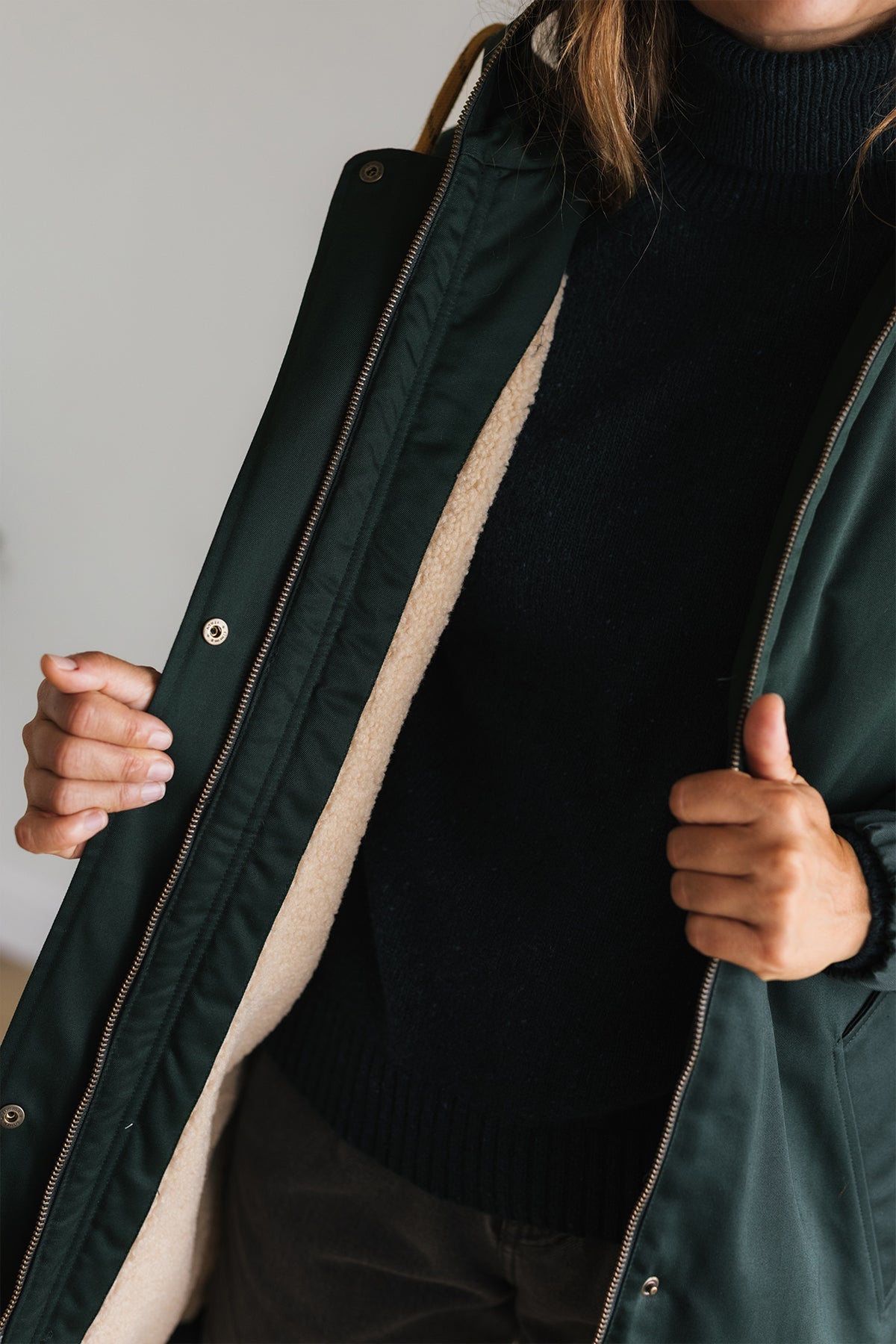 Wind-resistant vegan winter coat
