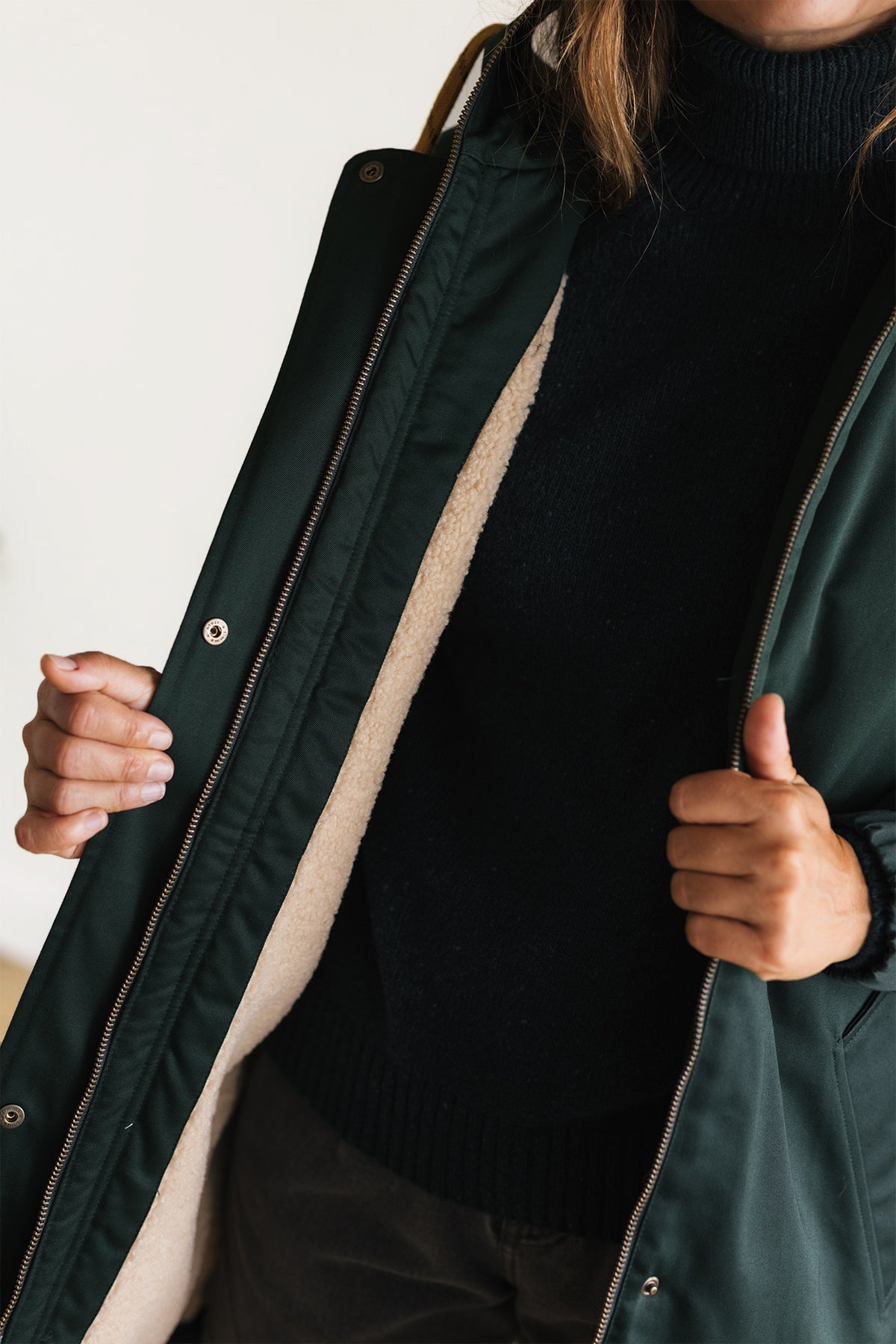 Wind-resistant vegan winter coat