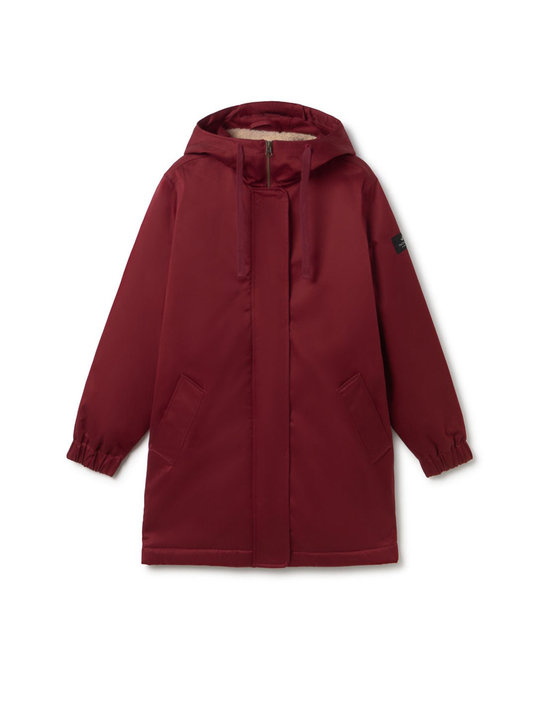 Wine hooded winter jacket women front