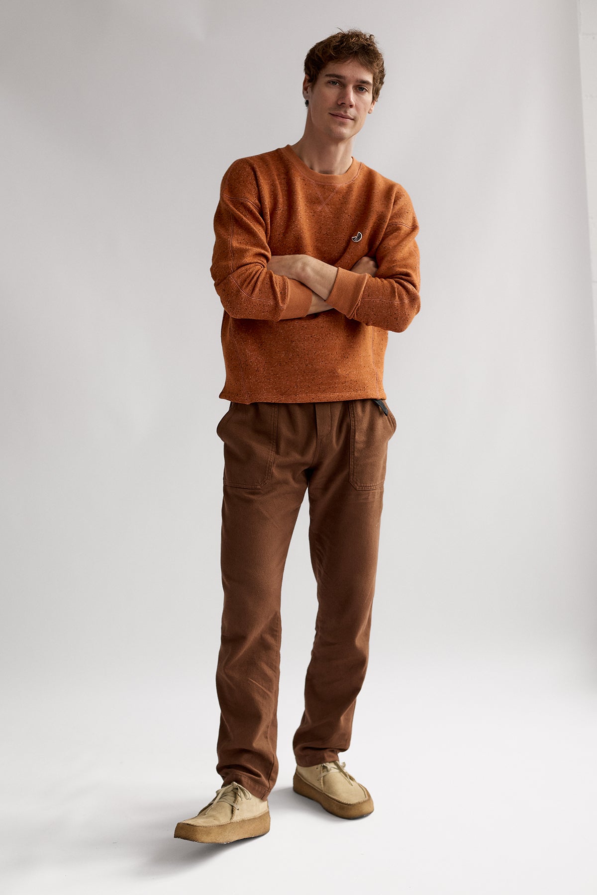 flexible American fleece fabric orange sweater