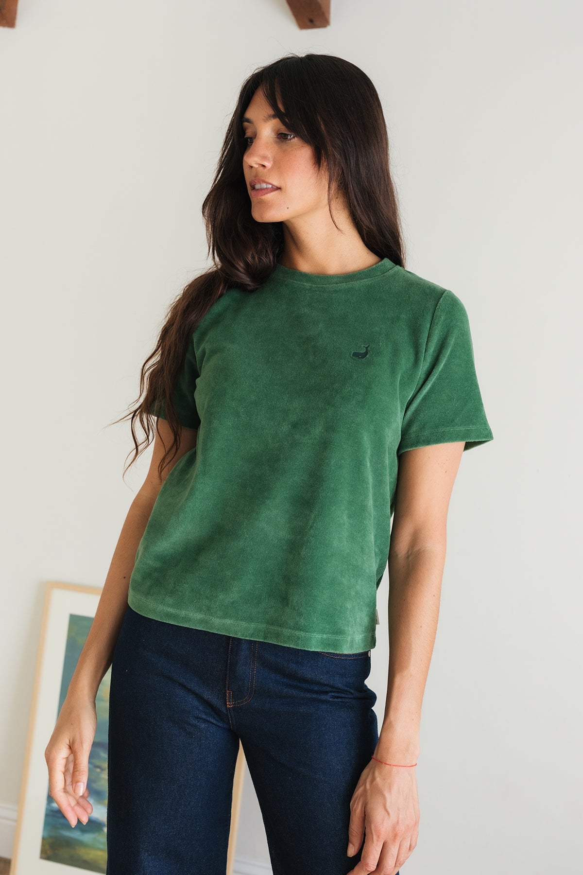 meta-hover, Women’s relaxed green t-shirt