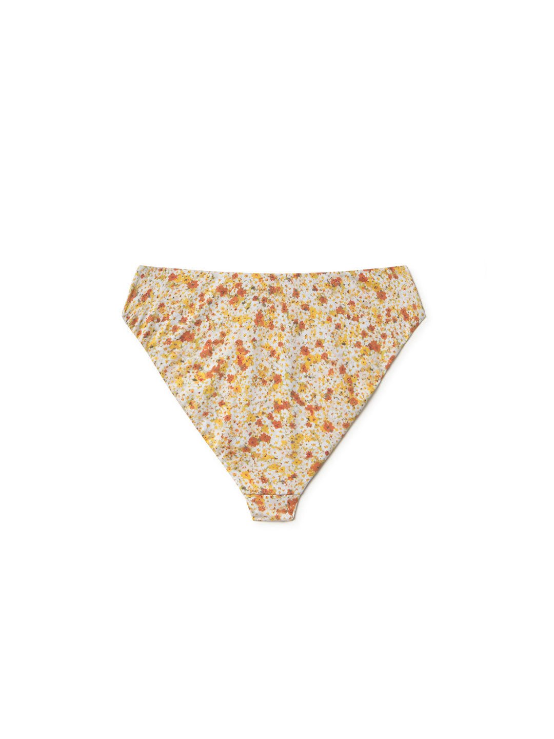 Golden flowers bikini bottom women back