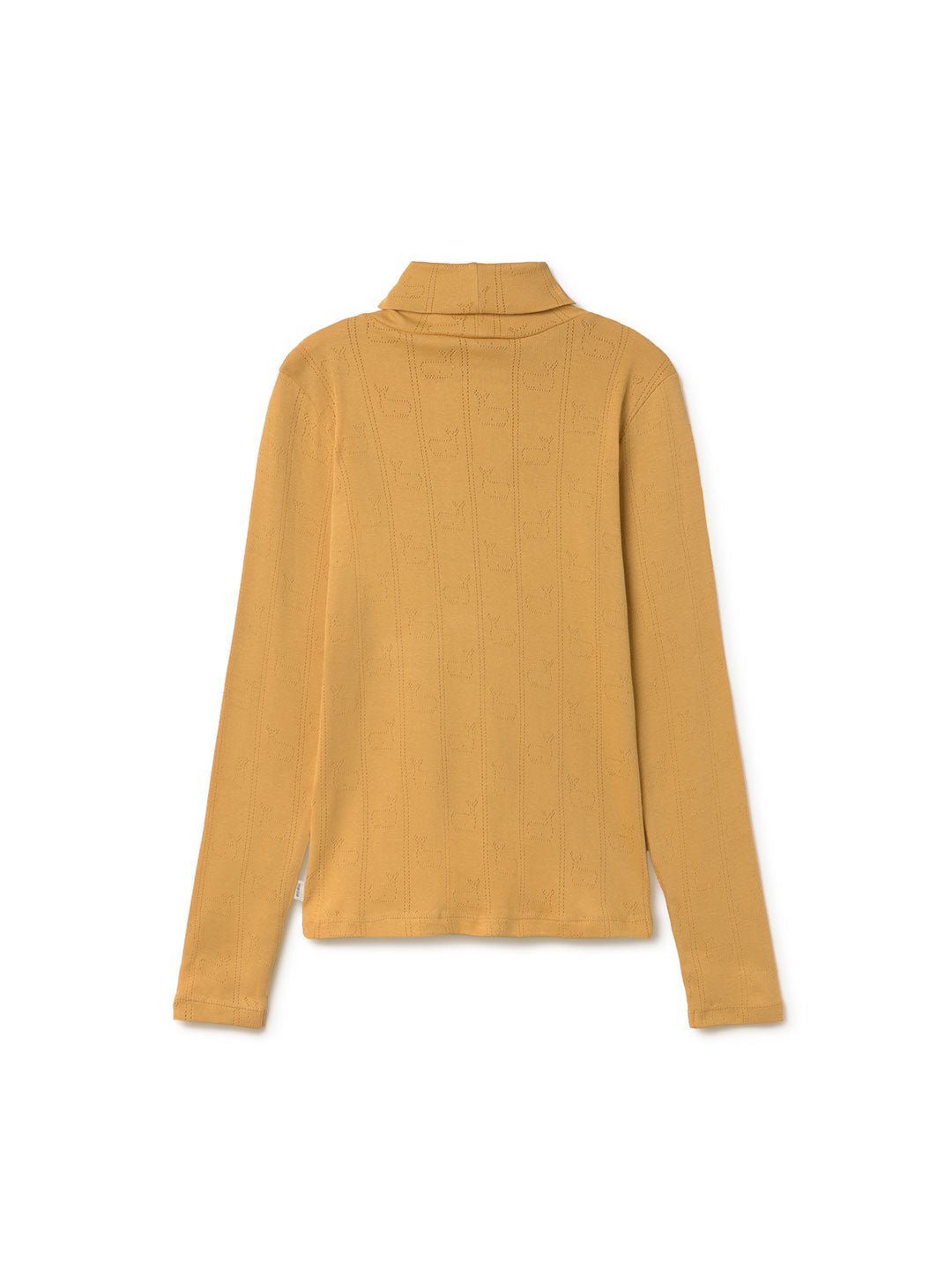 Whales mustard Organic cotton turtleneck top women back