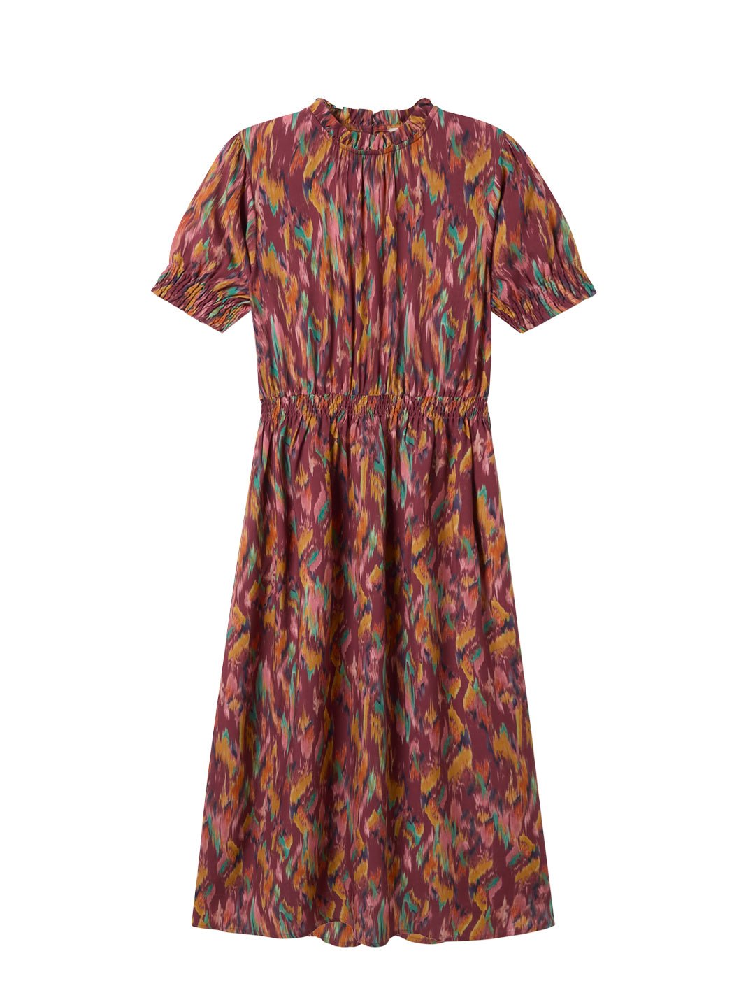 Multicolor patterned women’s midi dress