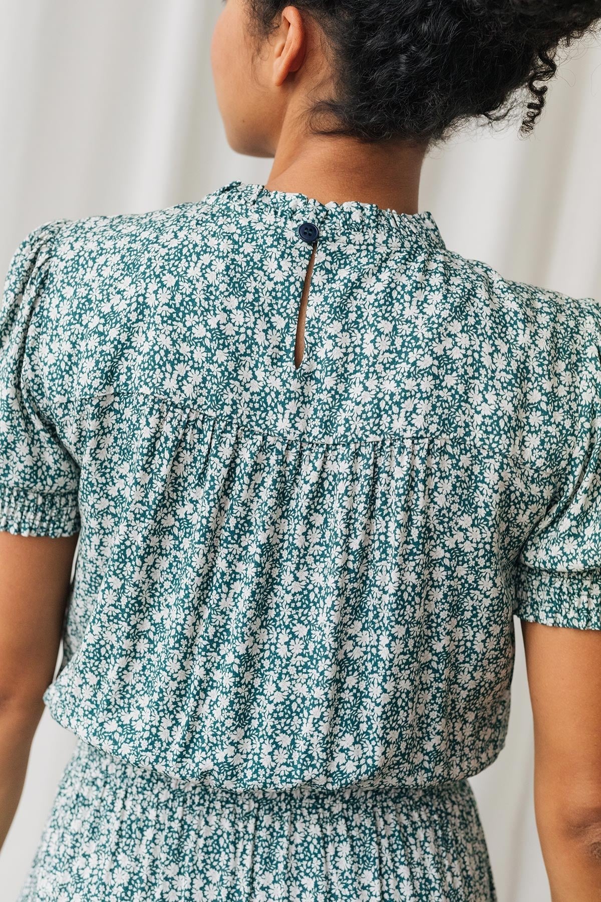 sustainable midi dress with back button