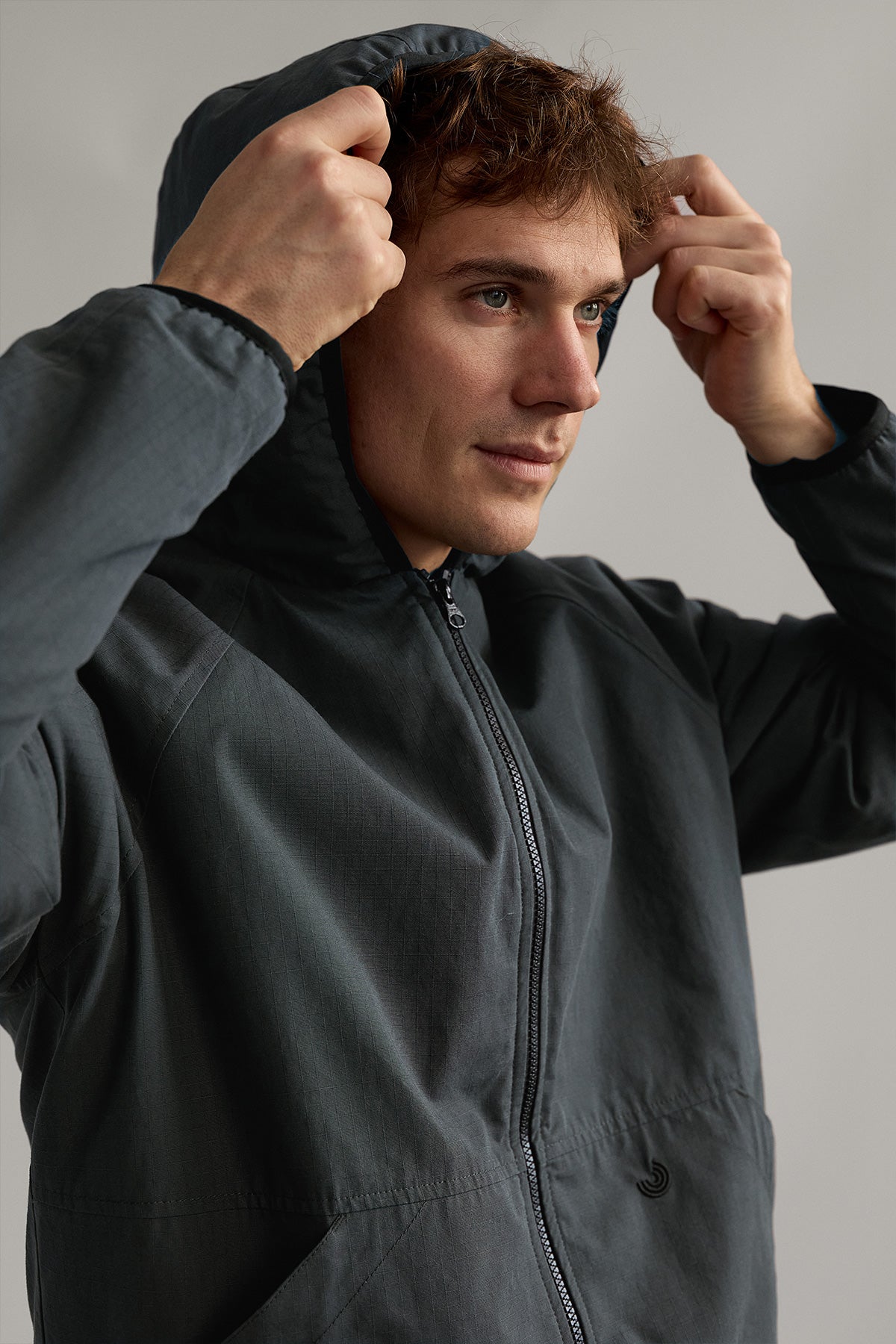 meta-preview, technical hooded jacket with ripstop fabric