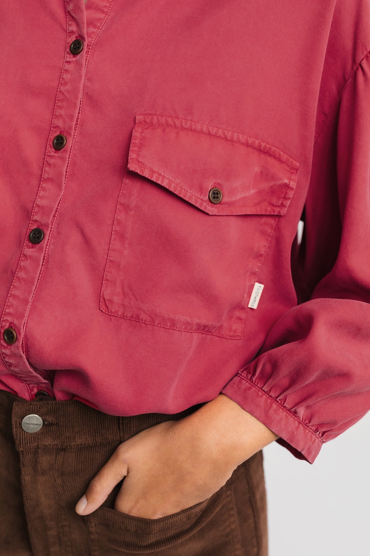 mid-season fuchsia shirt with soft drape