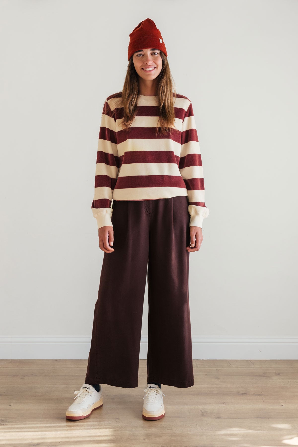 minimal striped tee in eco cotton