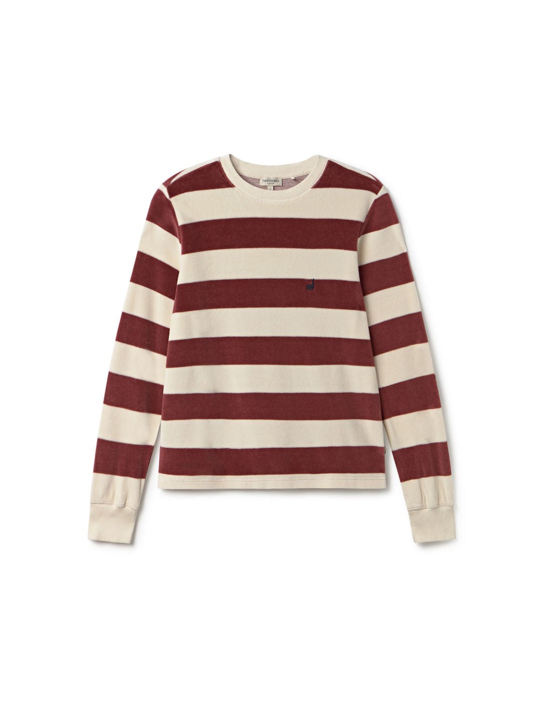 Sustainable red and white striped sweater