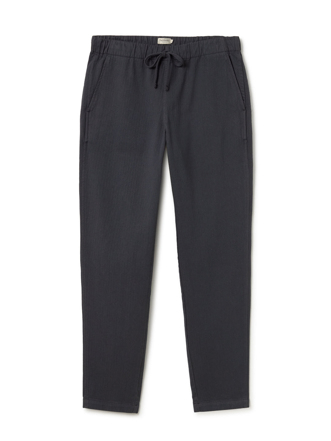 Navy straight leg pants men front