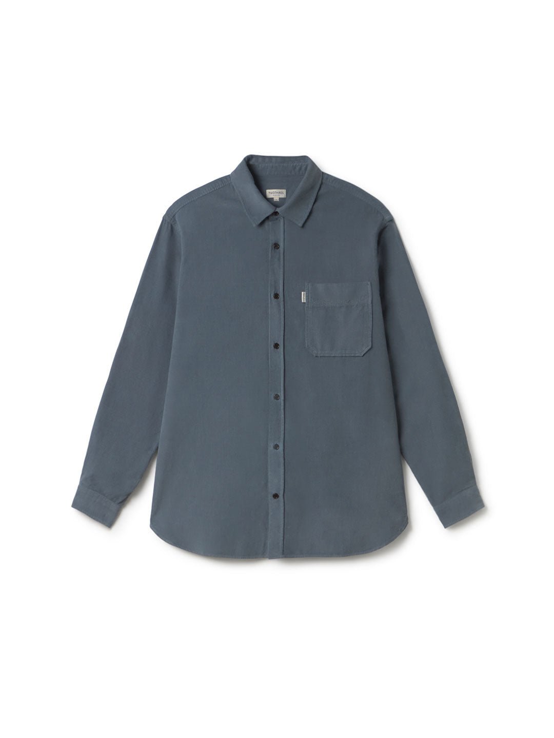 Storm blue Micro corduroy shirt men front