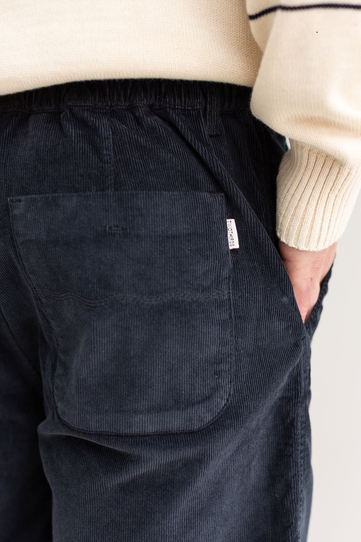 dark navy micro corduroy shorts men detail back