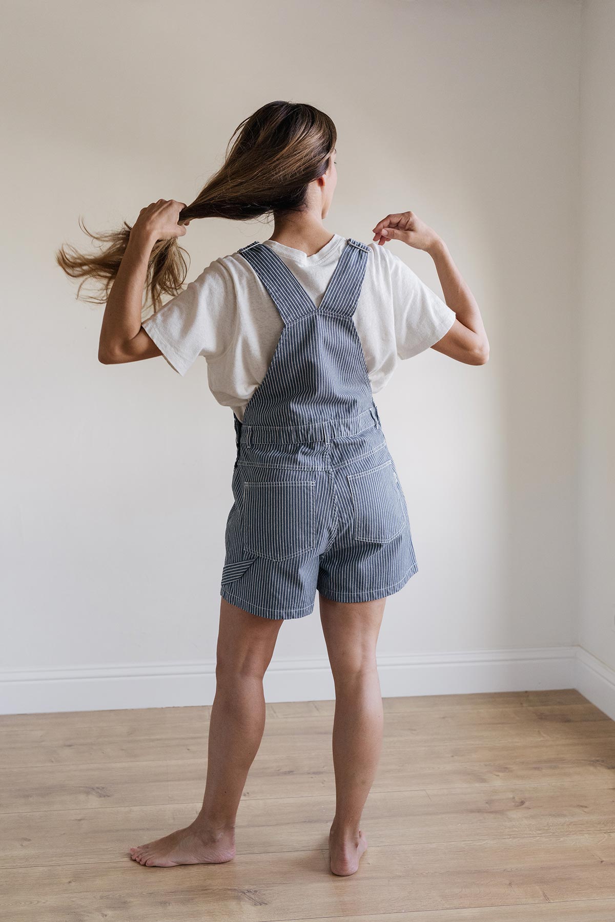 eco-friendly blue overalls with pockets