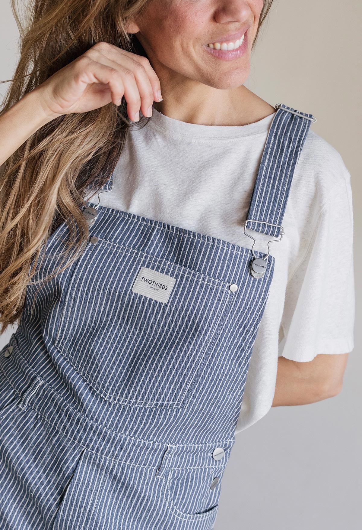 adjustable strap overalls with carpenter loop