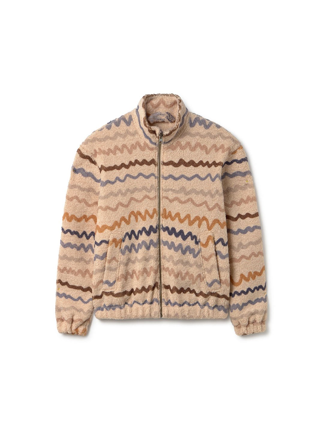 Printed Recycled sherpa fleece jacket women front