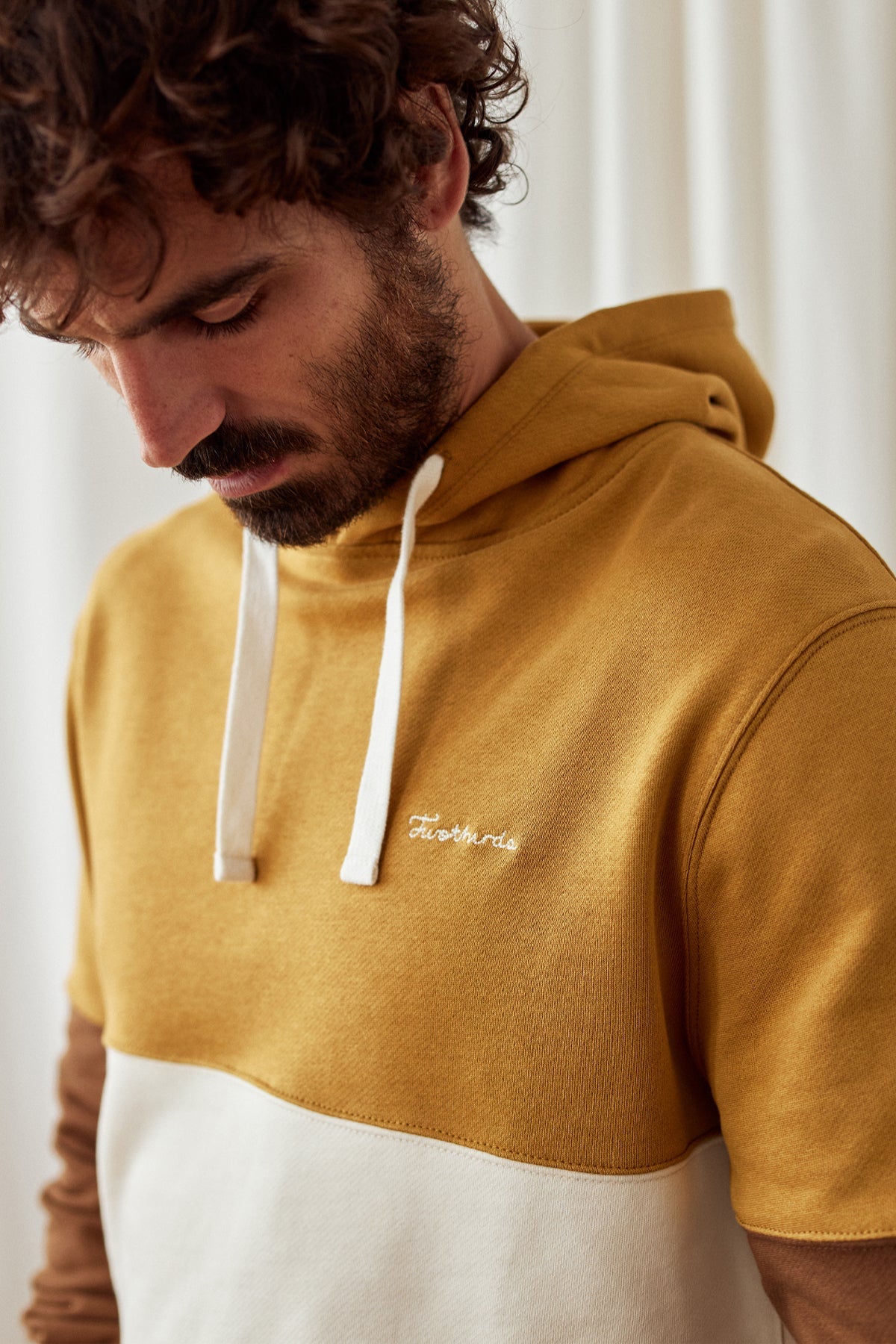 organic cotton block colour hoodie
