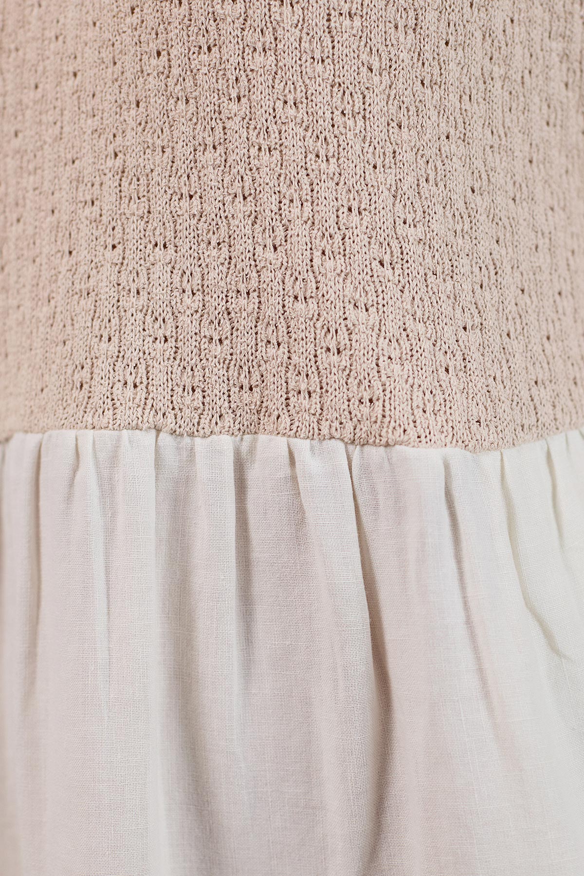 ecru breathable linen skirt and organic cotton top dress