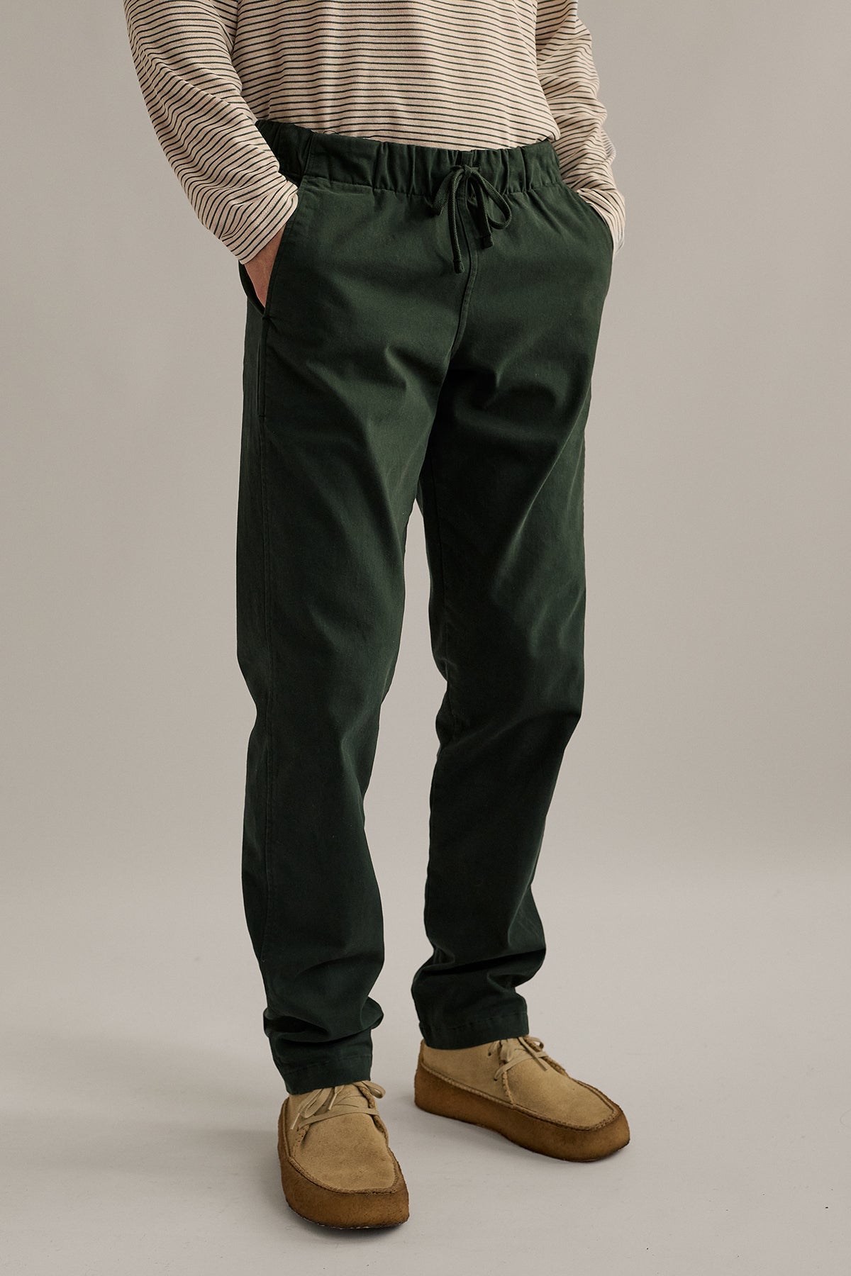 tapered ankle-length sustainable green rousers