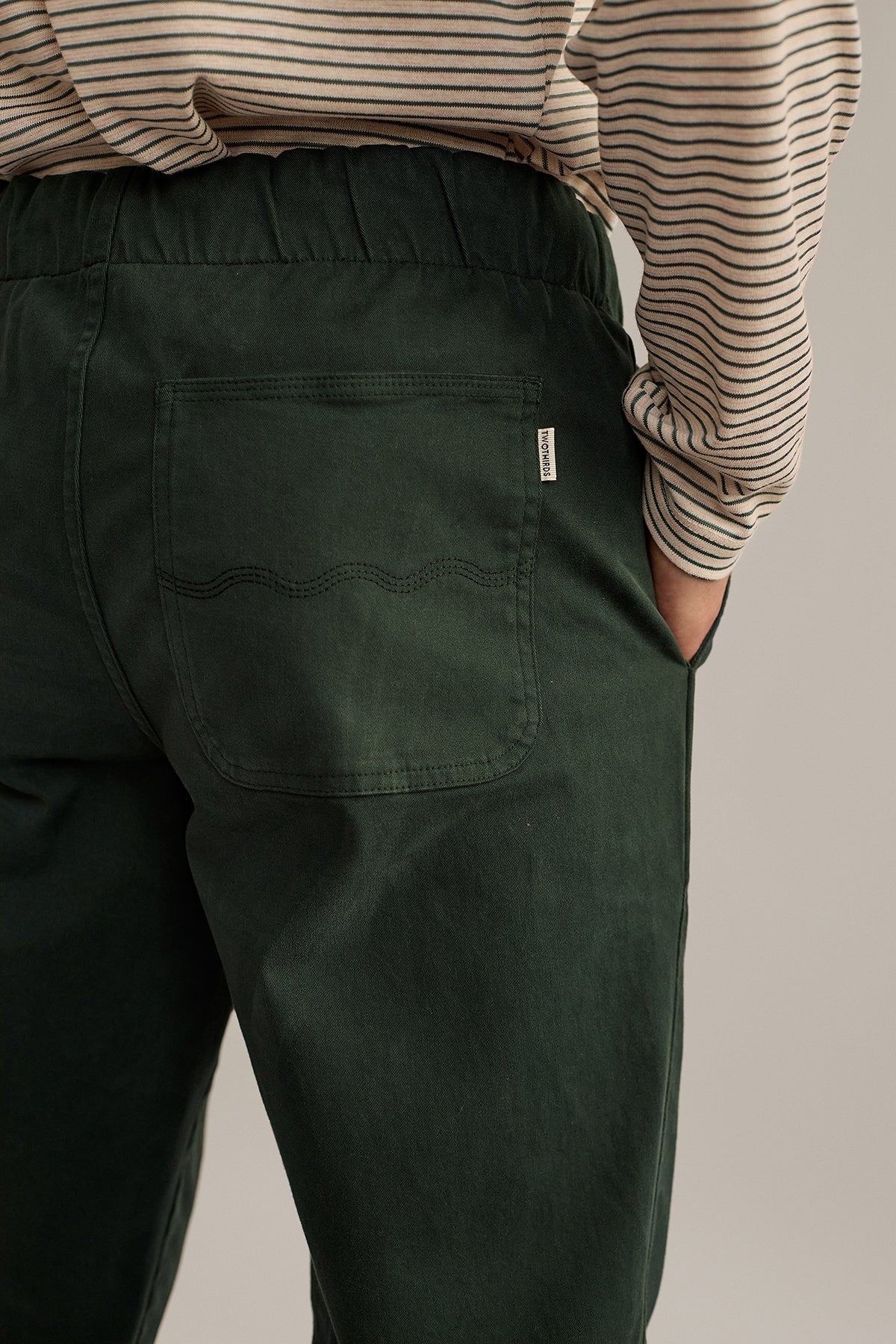 meta-preview, comfortable green pants with three pockets