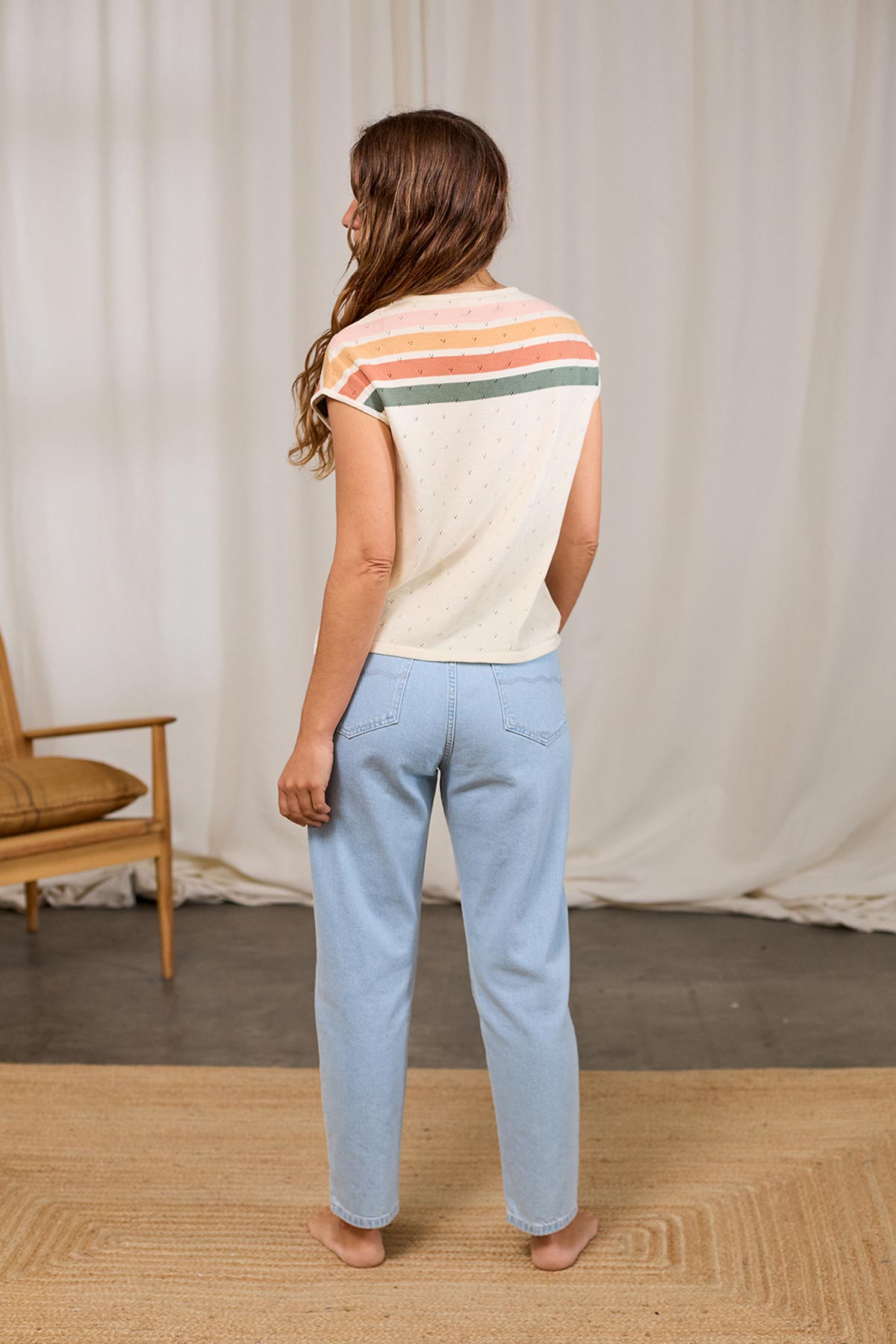 sustainable striped knitted top