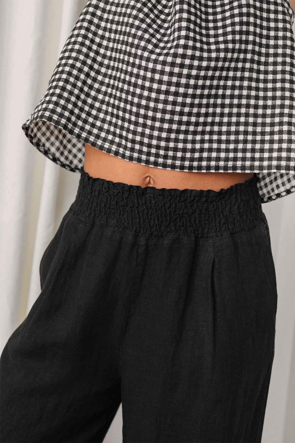 sustainable linen black pants